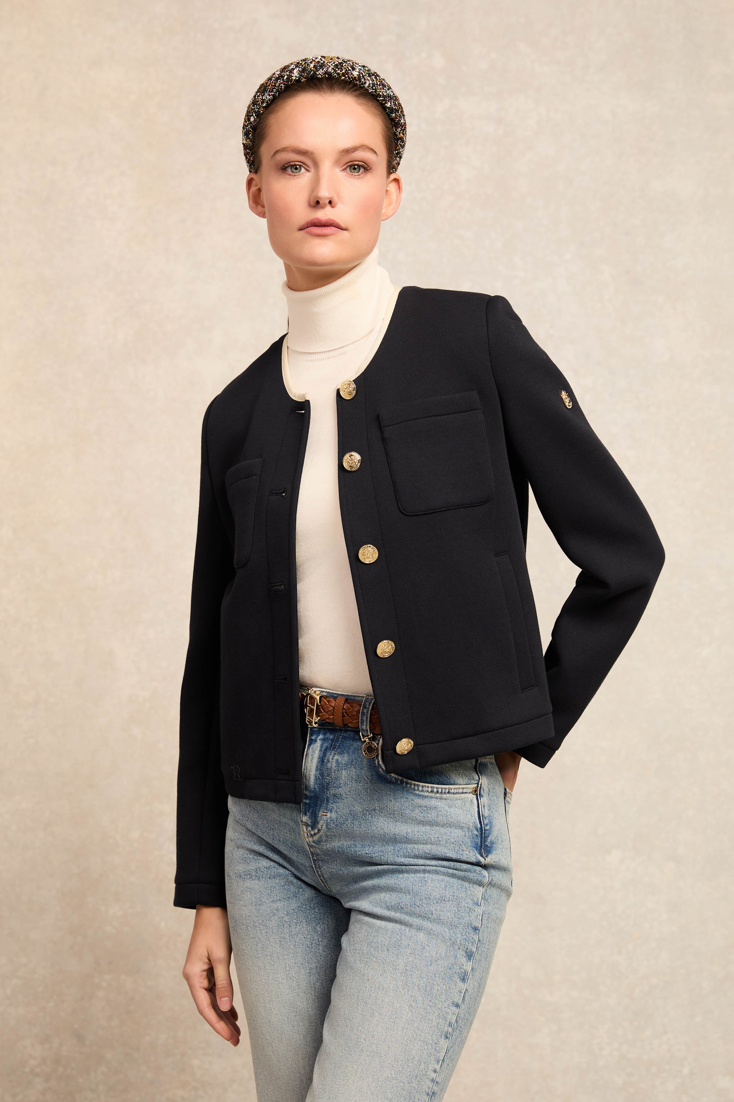 Chloe Jersey Jacket (Ink Navy)