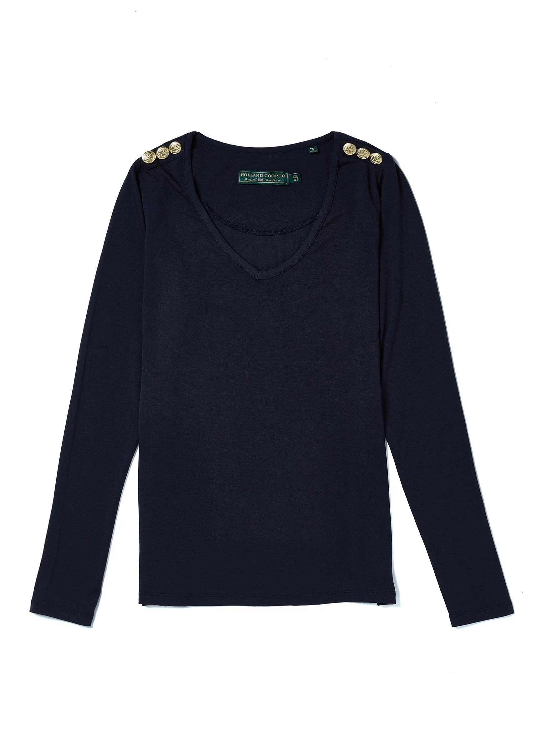 Long Sleeve V-Neck Tee (Ink Navy)