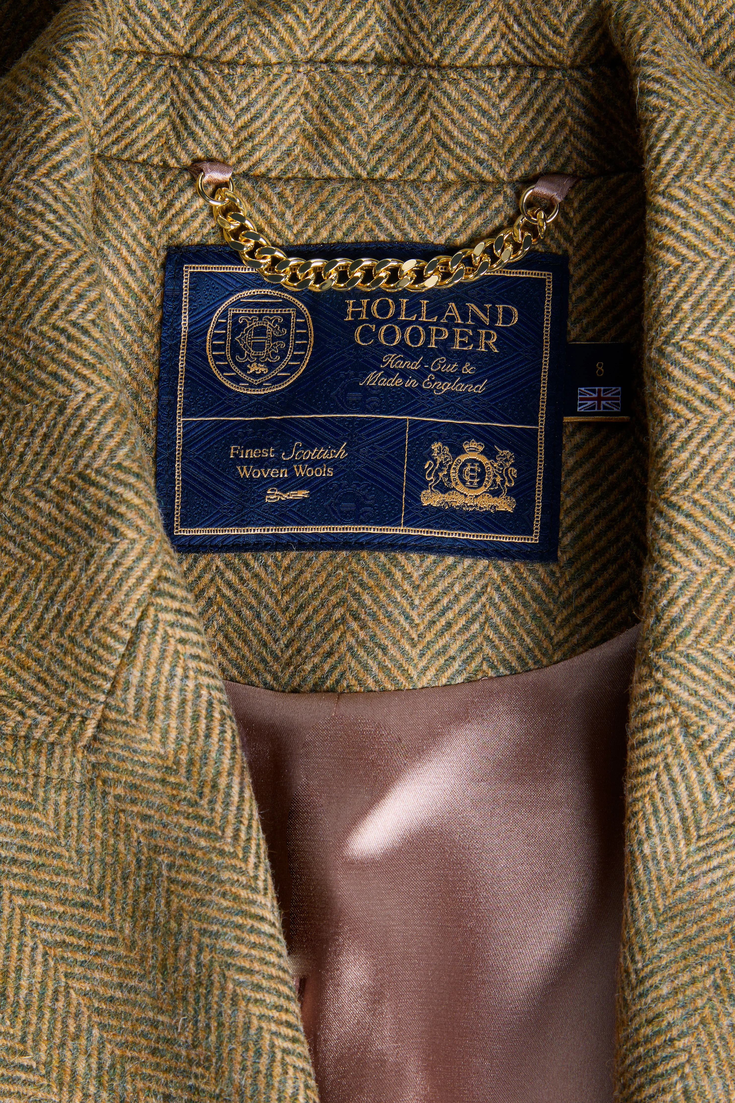 Kensington Double Breasted Blazer (Moss Herringbone)