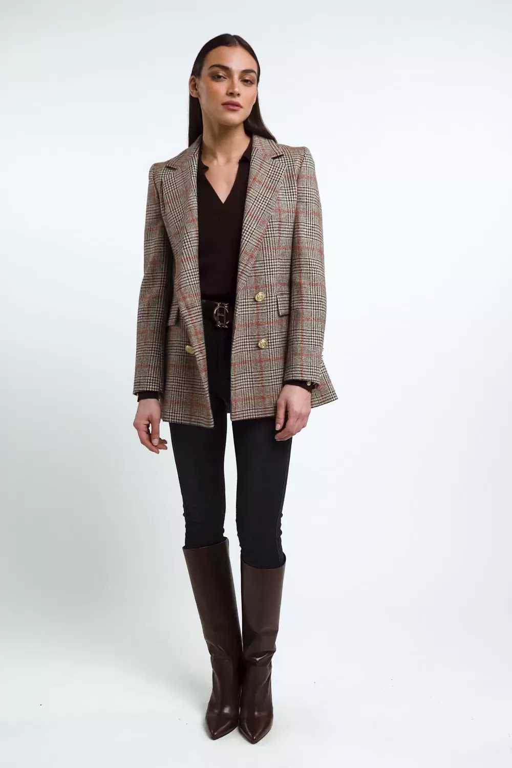 V-Neck Rib Top (Chocolate)