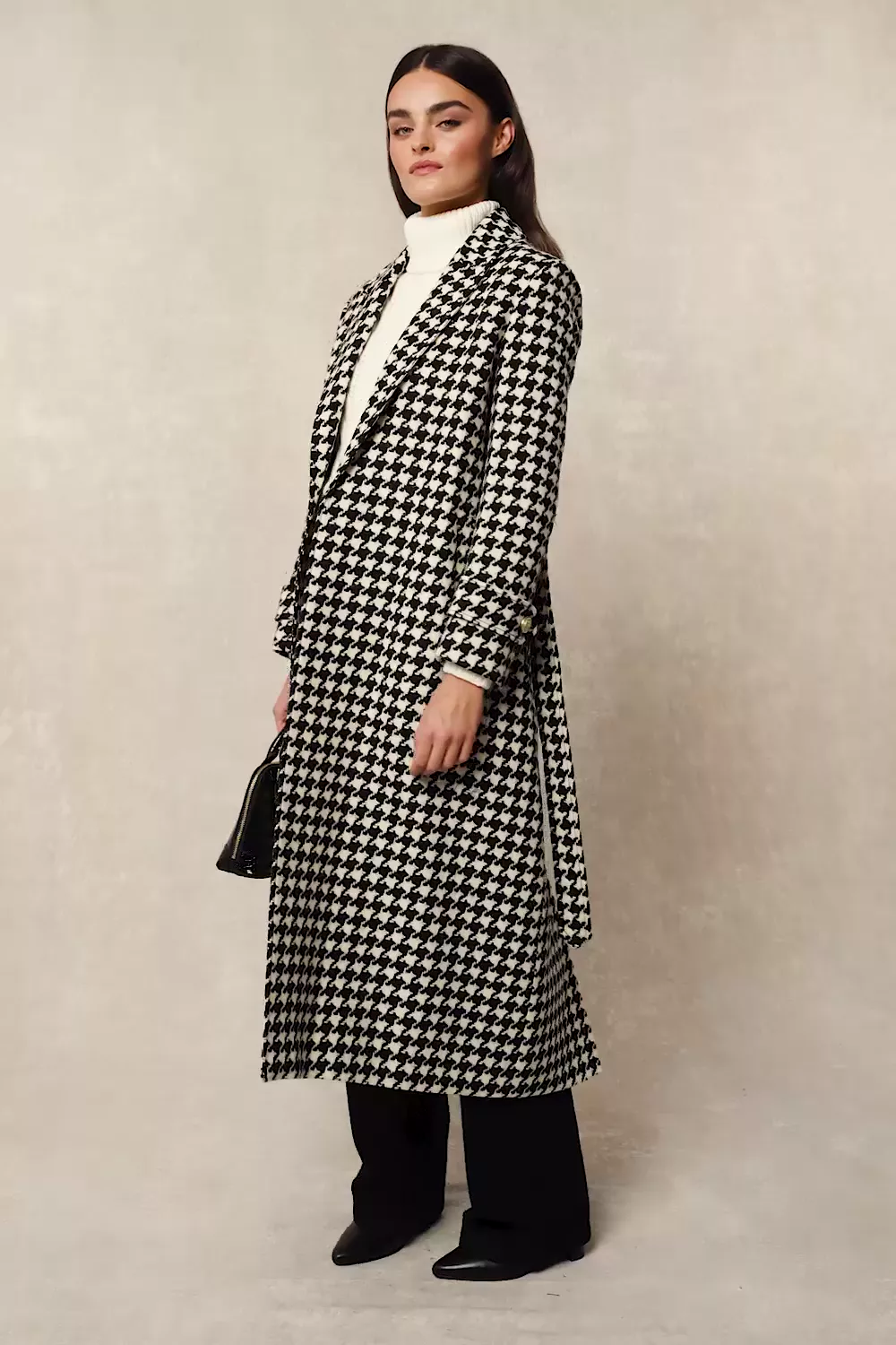 Wrap Coat (Large Scale Houndstooth)