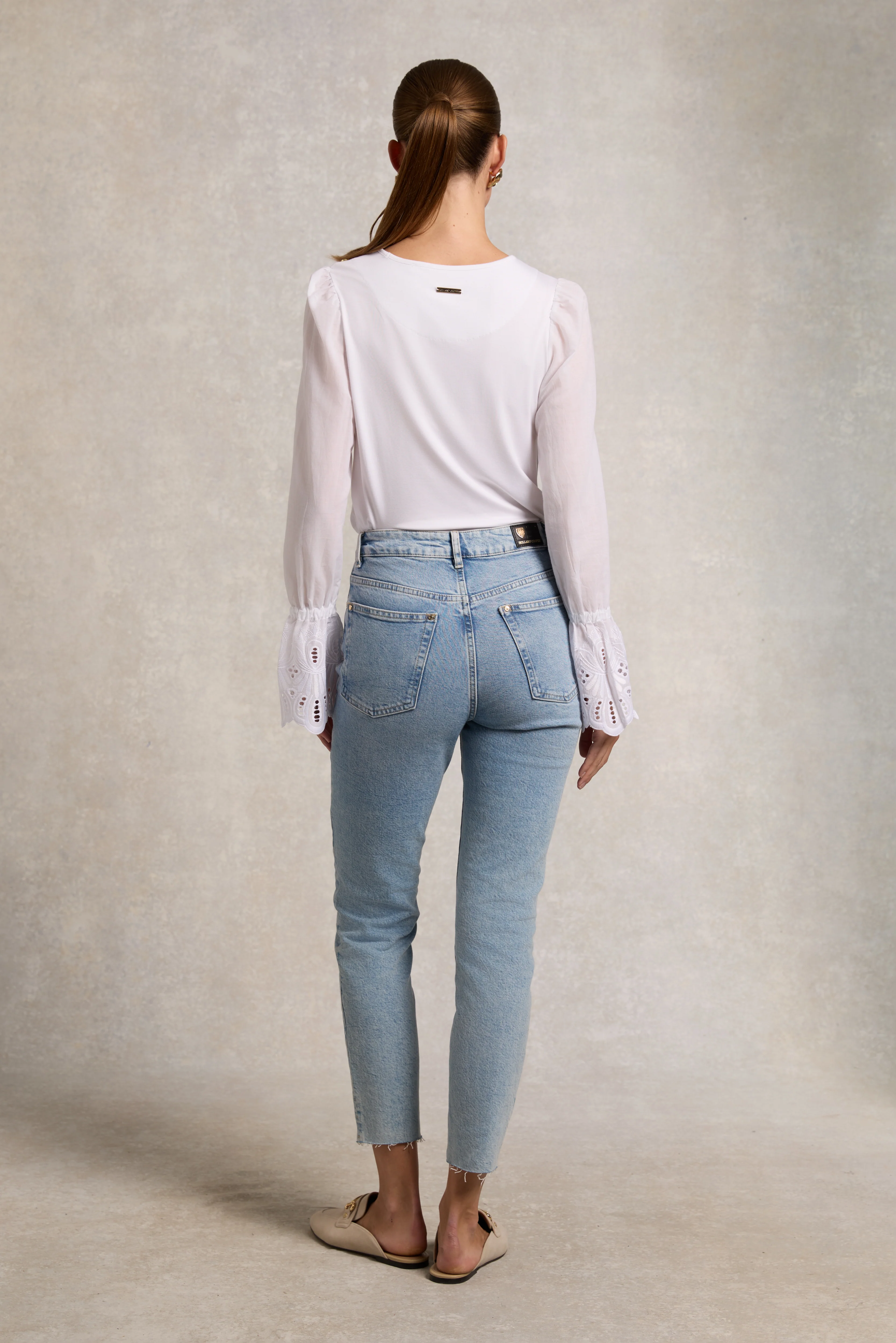 Francesca Jersey Blouse (White)