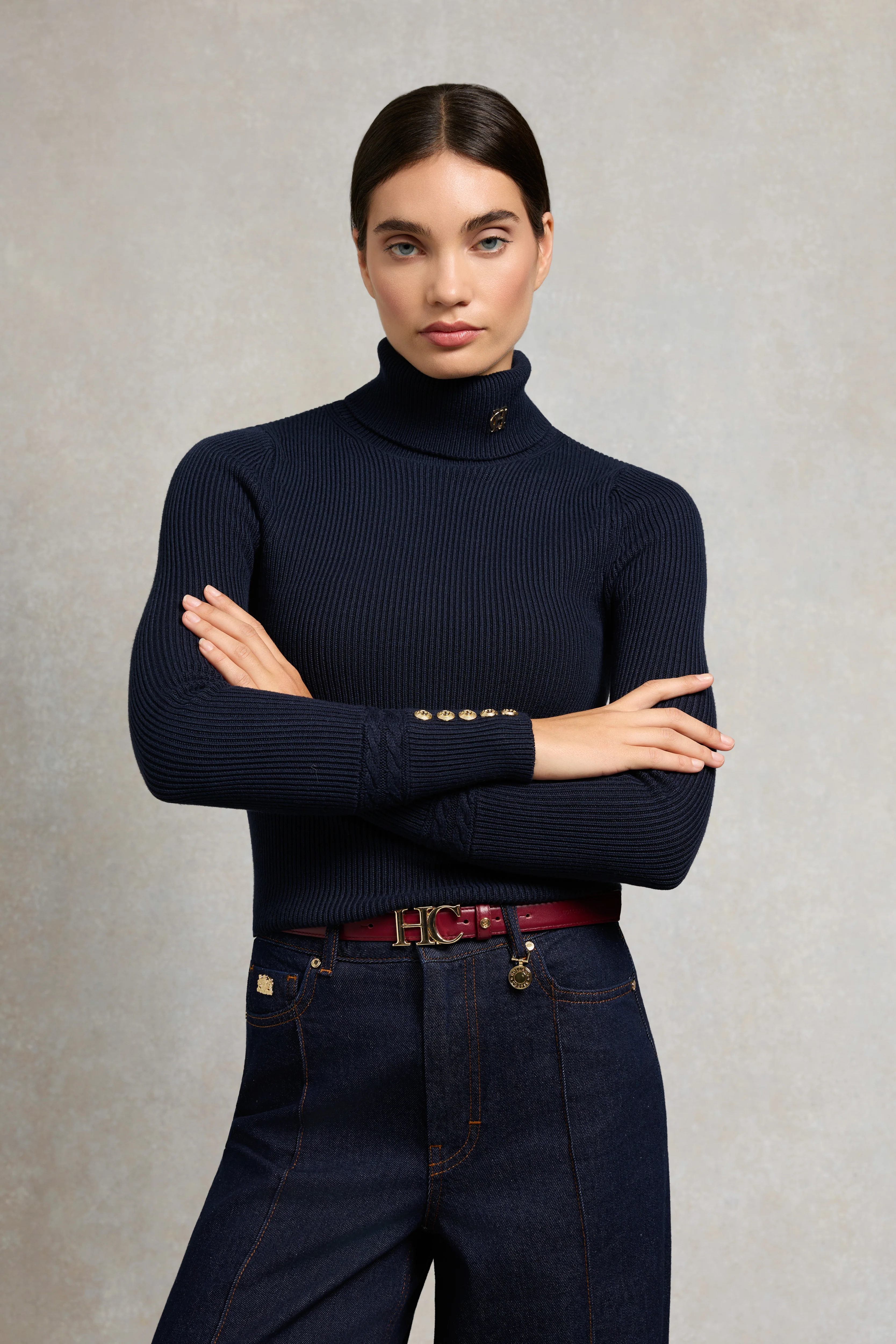 Painswick Roll Neck Knit (Ink Navy)