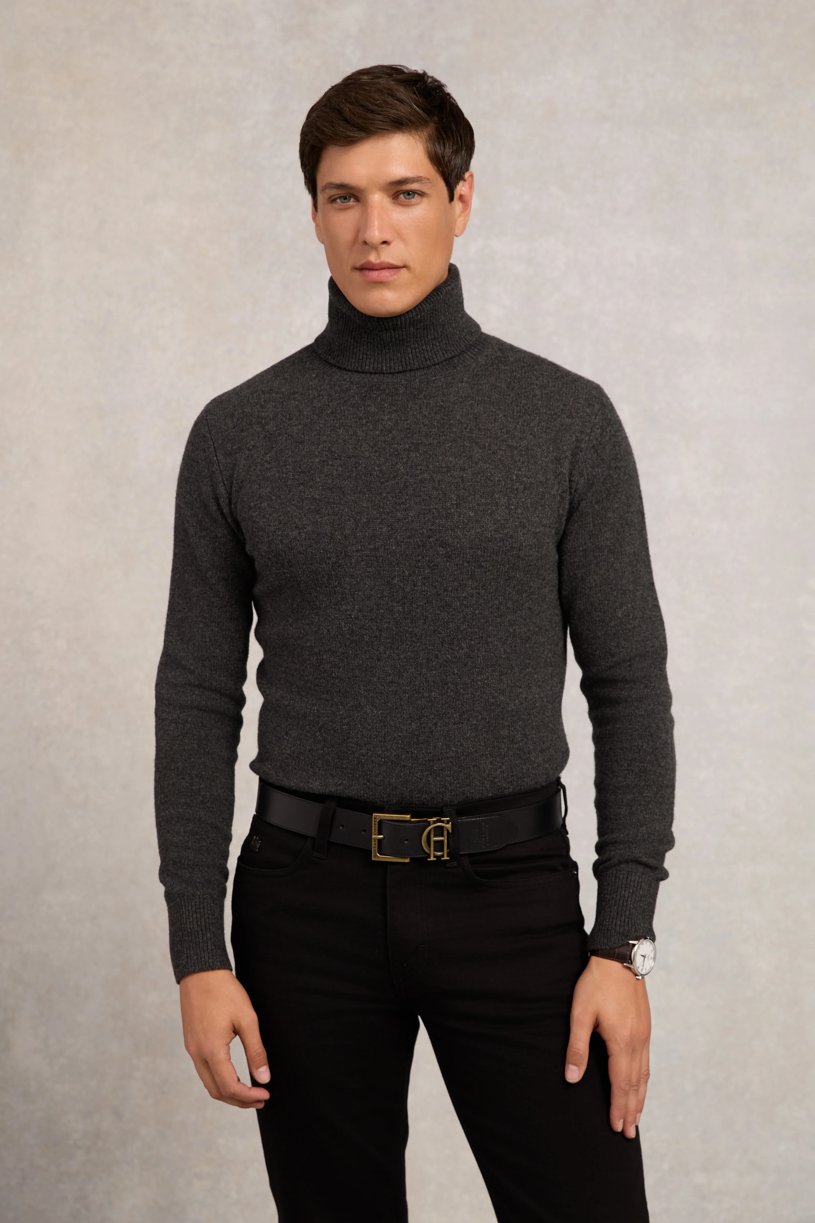 Byron Roll Neck Knit (Charcoal)