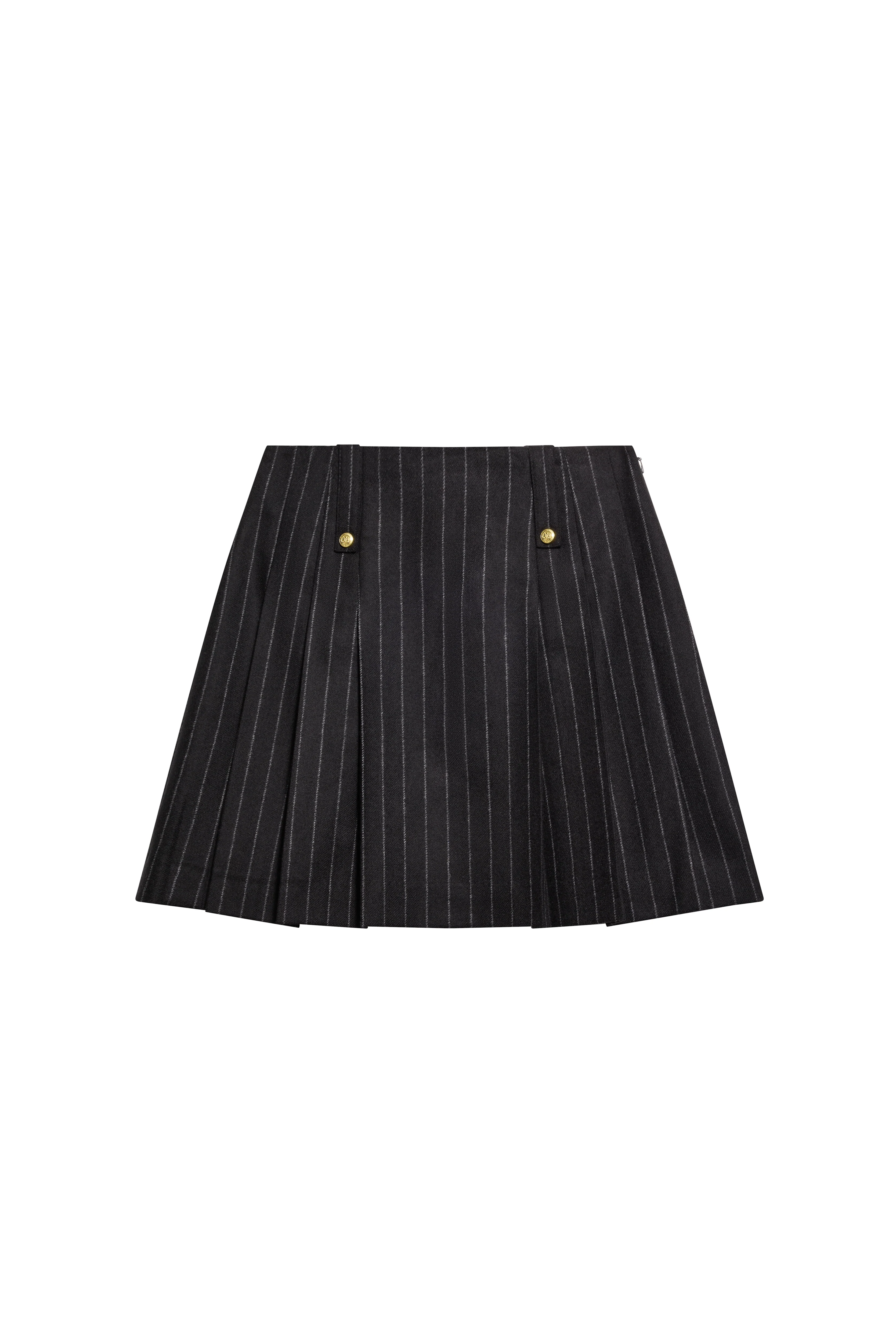 Belgravia Mini Skirt (Black Chalk Pinstripe)