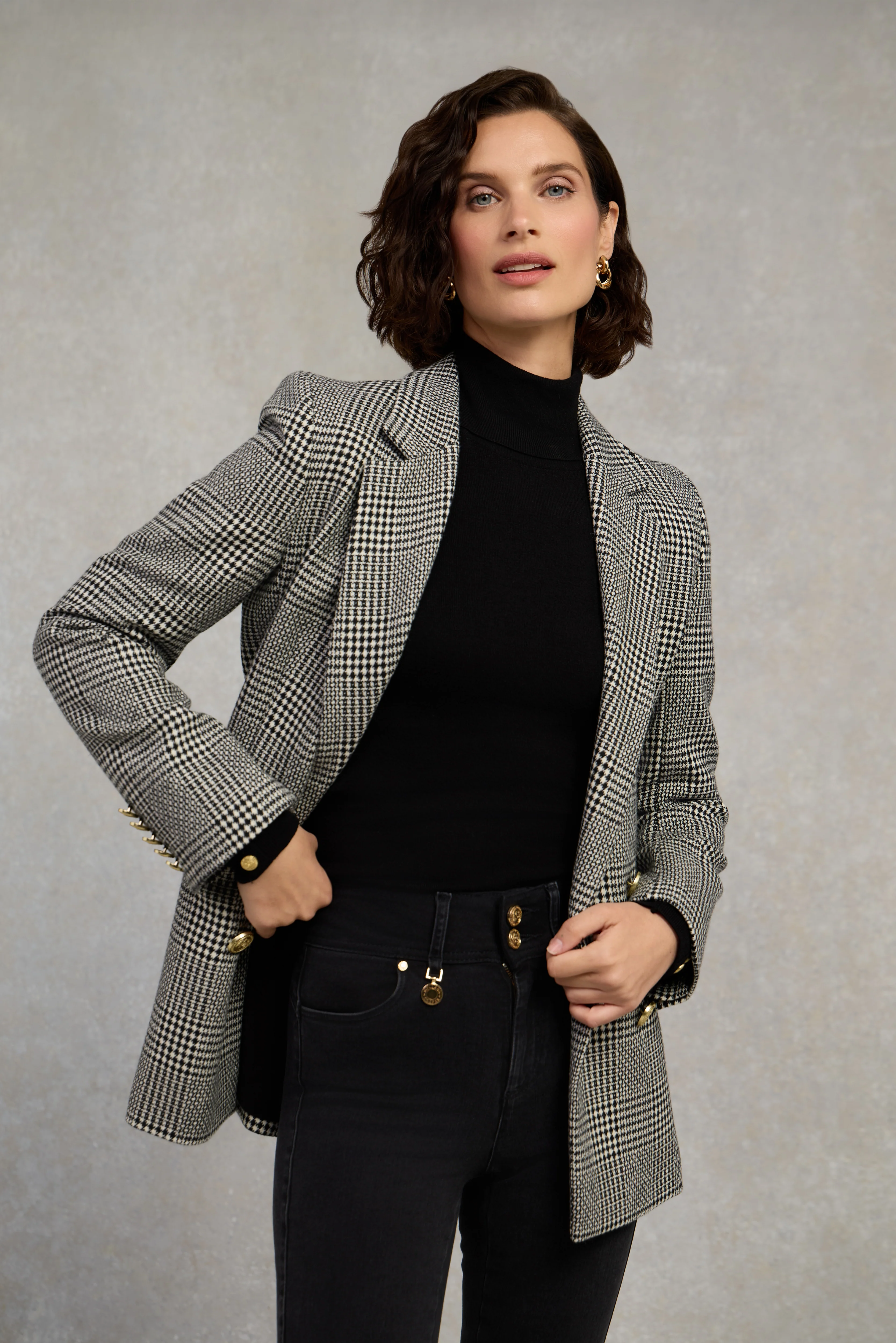 Double Breasted Blazer (Prince of Wales Mono)