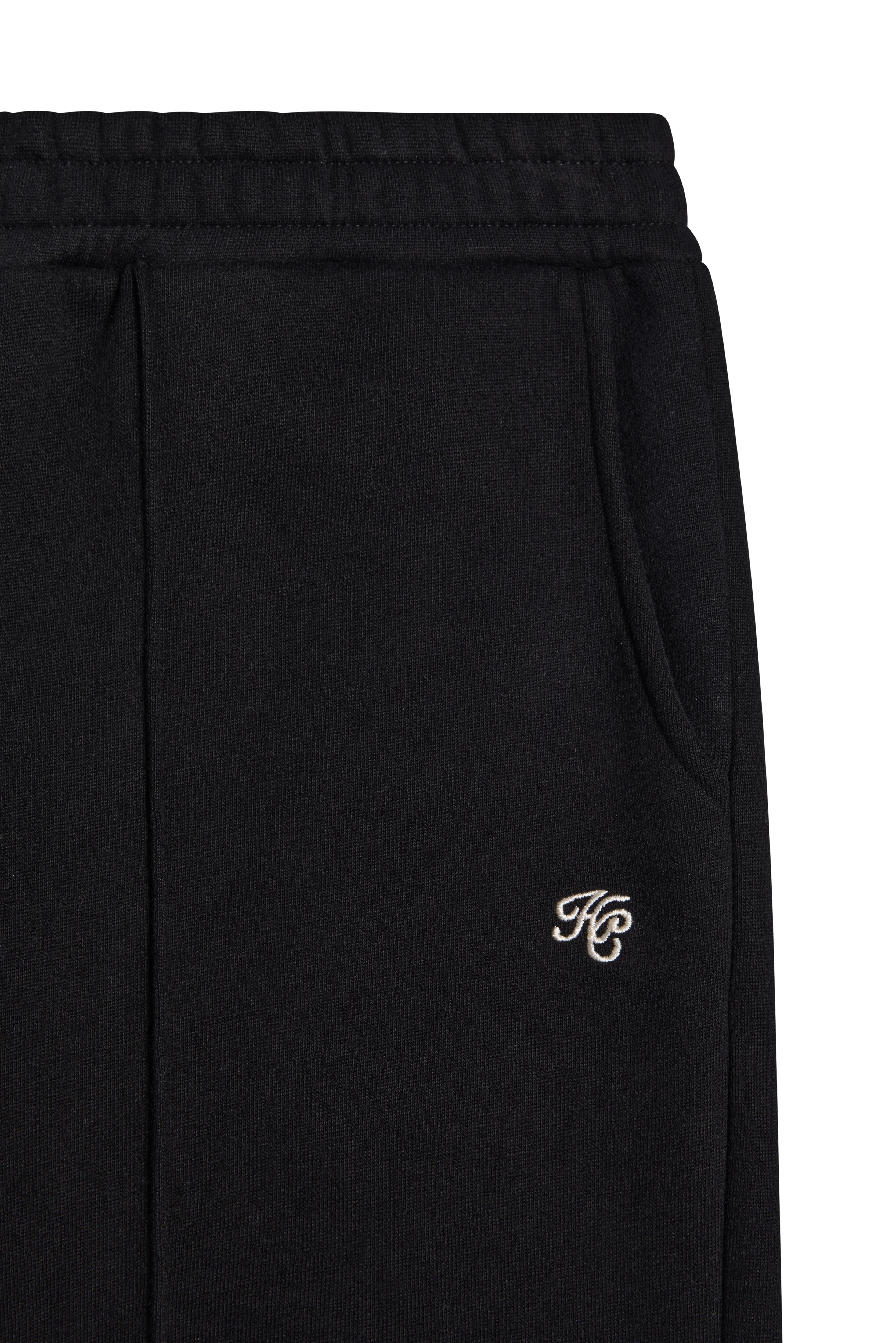 Collegiate Wide Leg Jogger (Black)