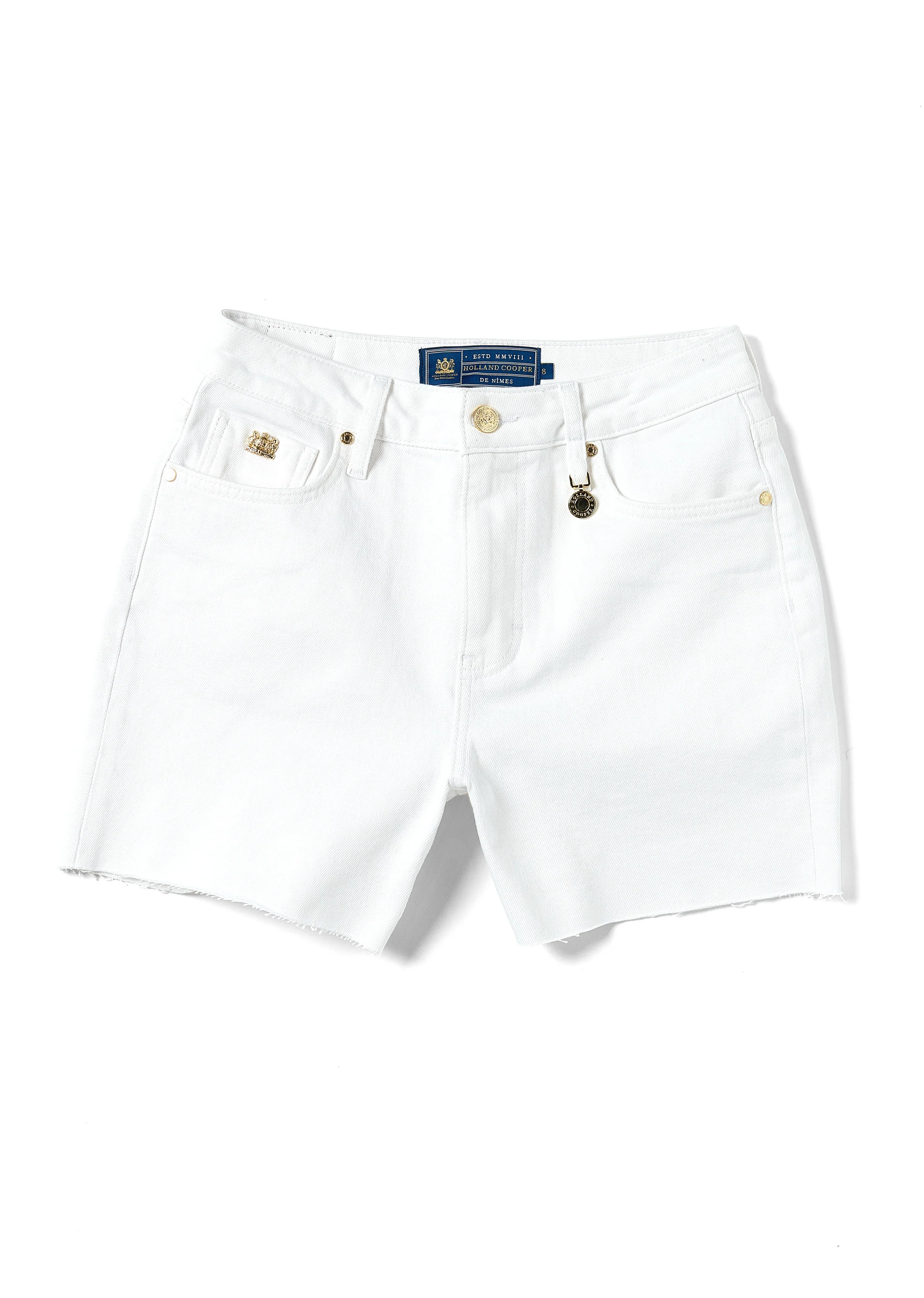 High Rise Denim Short (Optic White)
