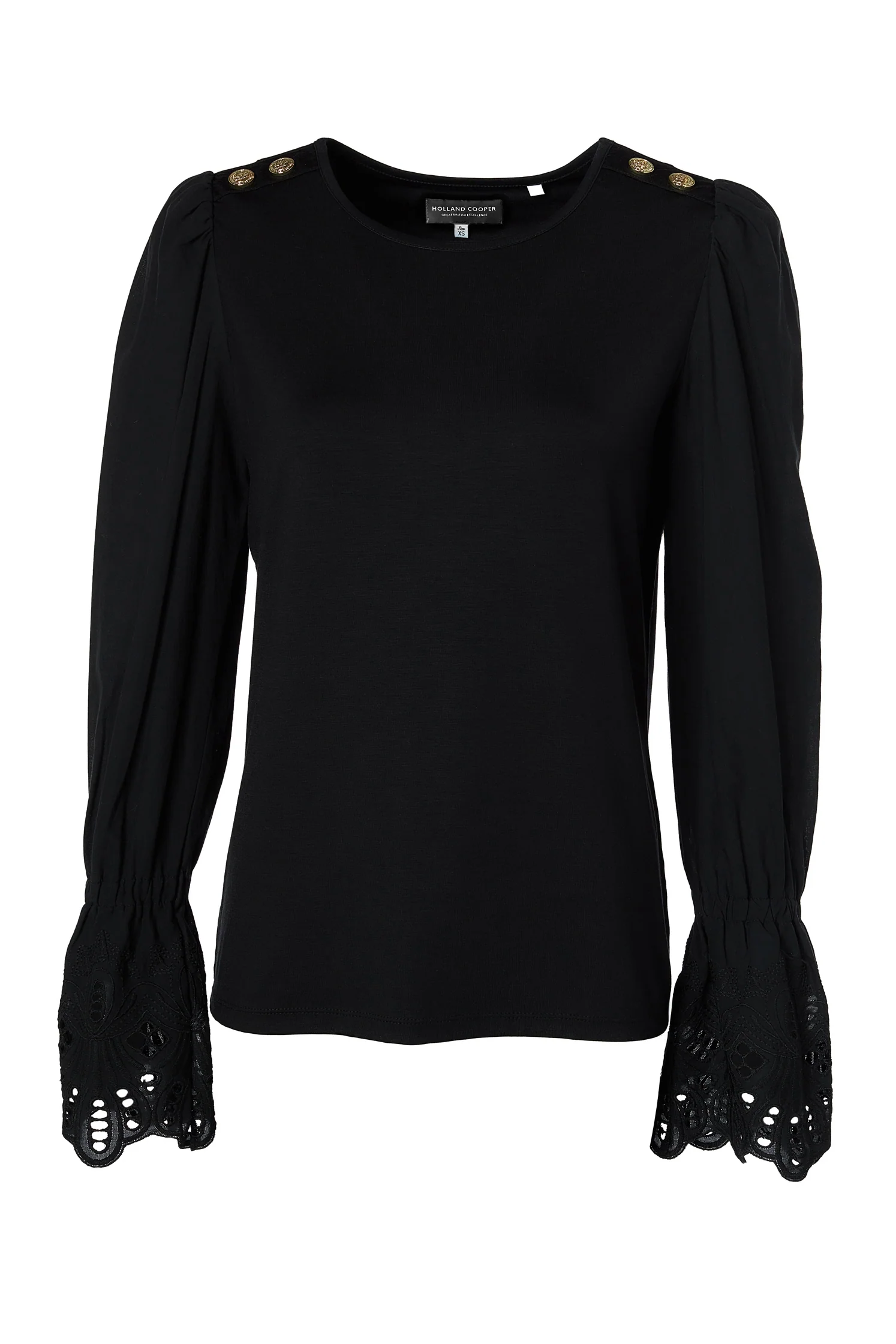 Francesca Jersey Blouse (Black)