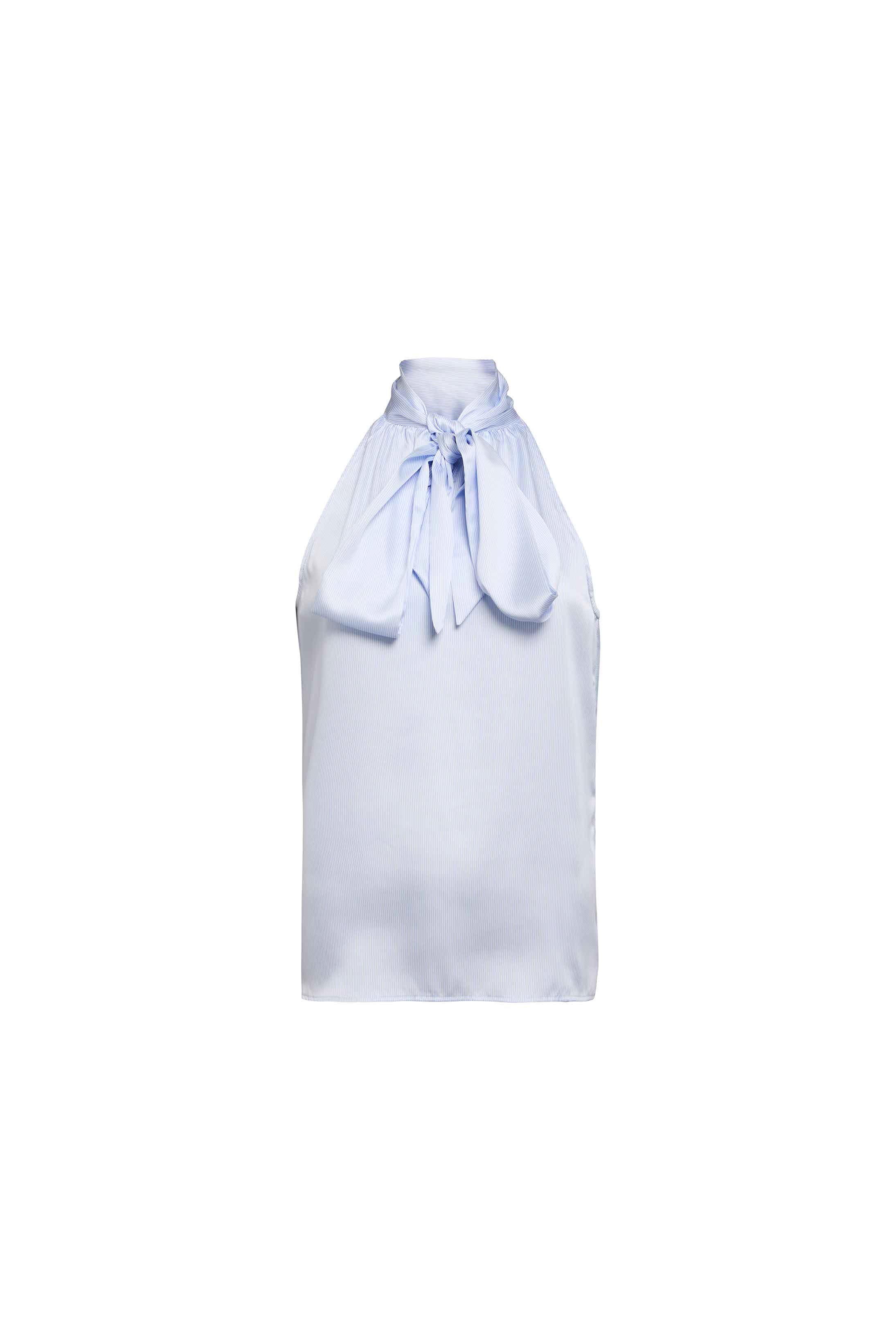 Ariella Sleeveless Blouse (Sky Stripe)