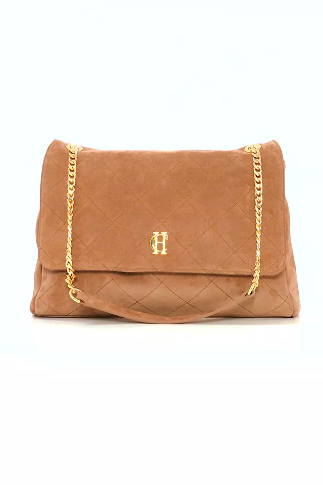 Milan Shoulder Bag (Light Tan Suede)