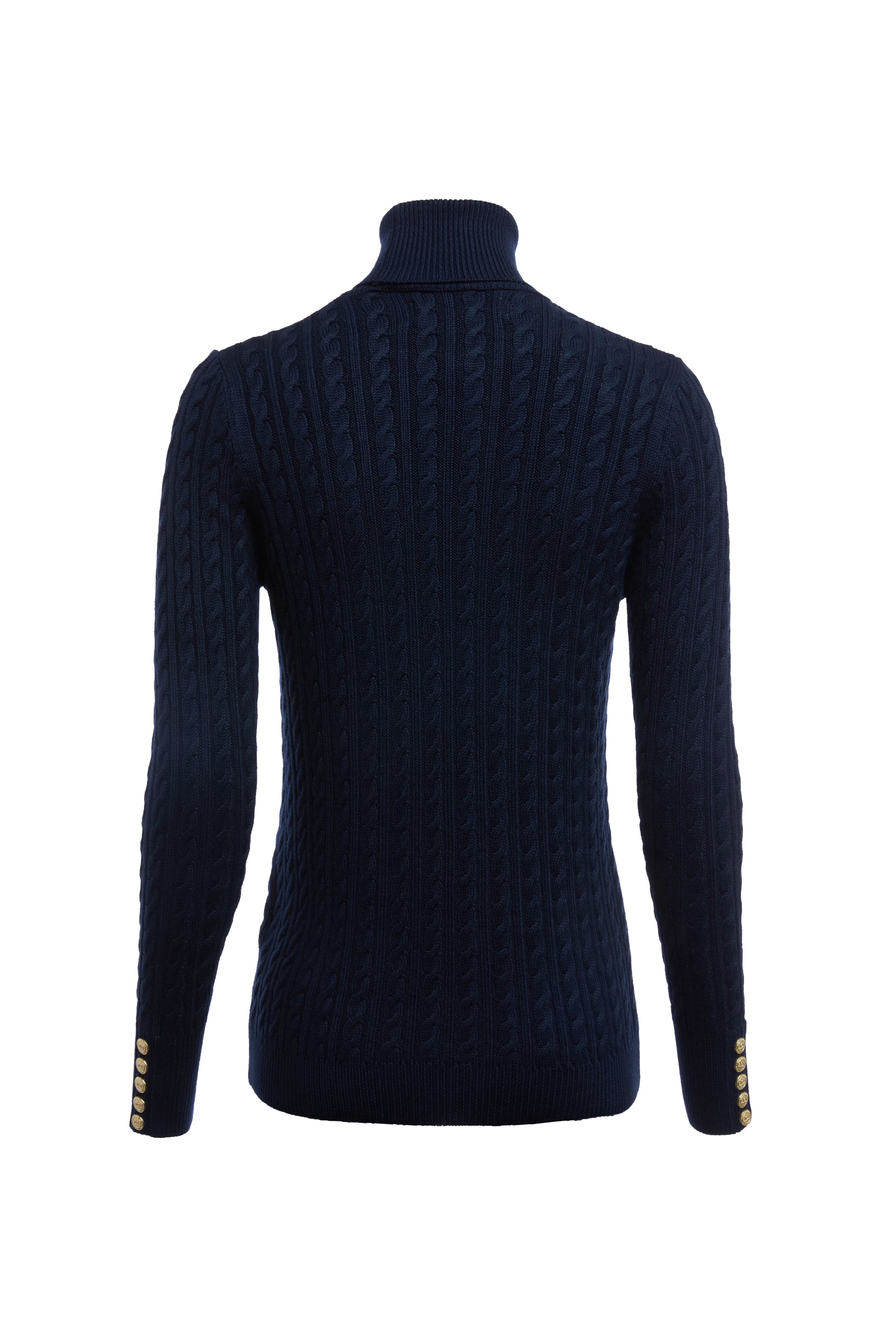 Seattle Roll Neck Cable Knit (Ink Navy)