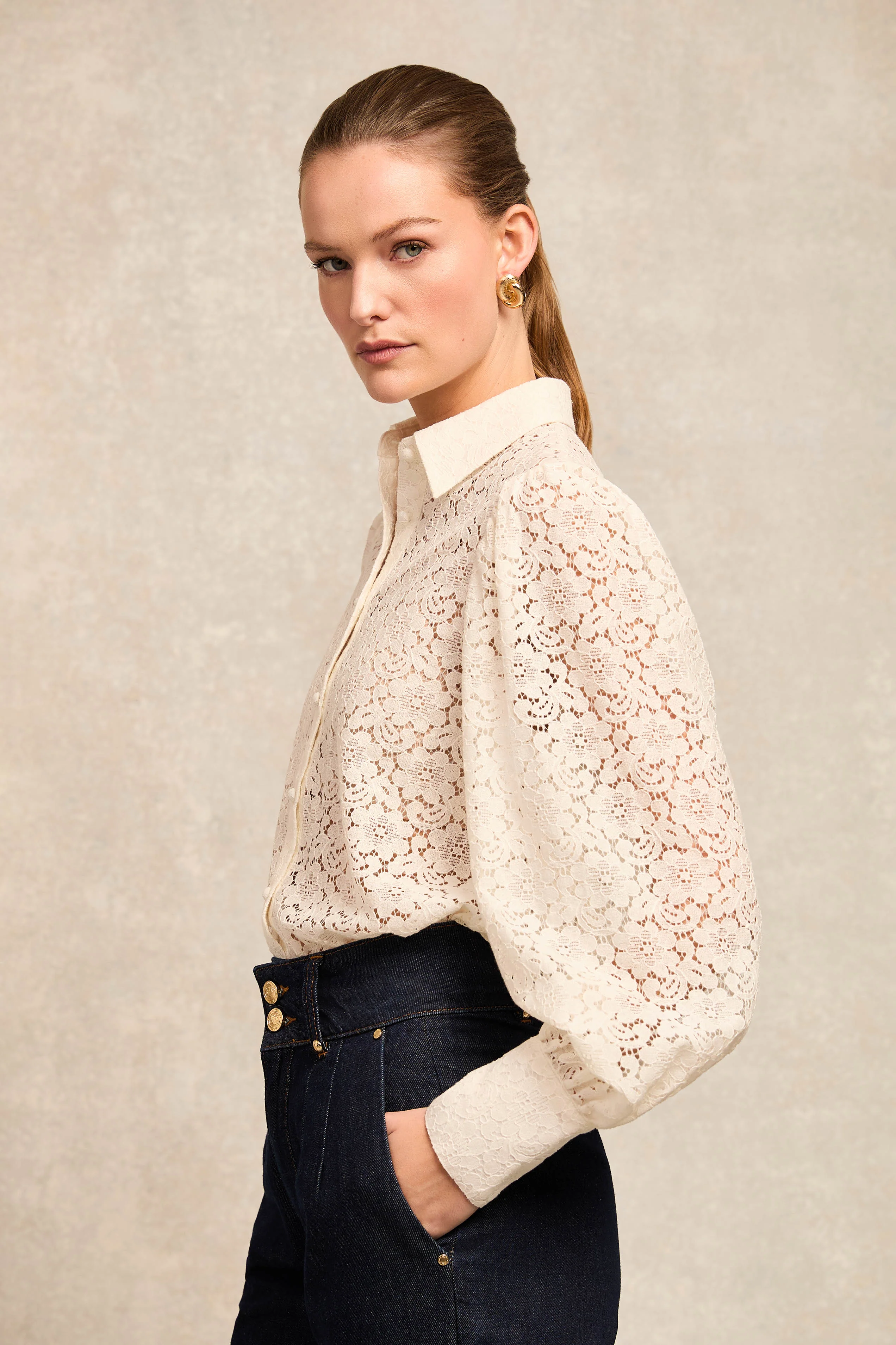 Iona Lace Shirt (Ivory)