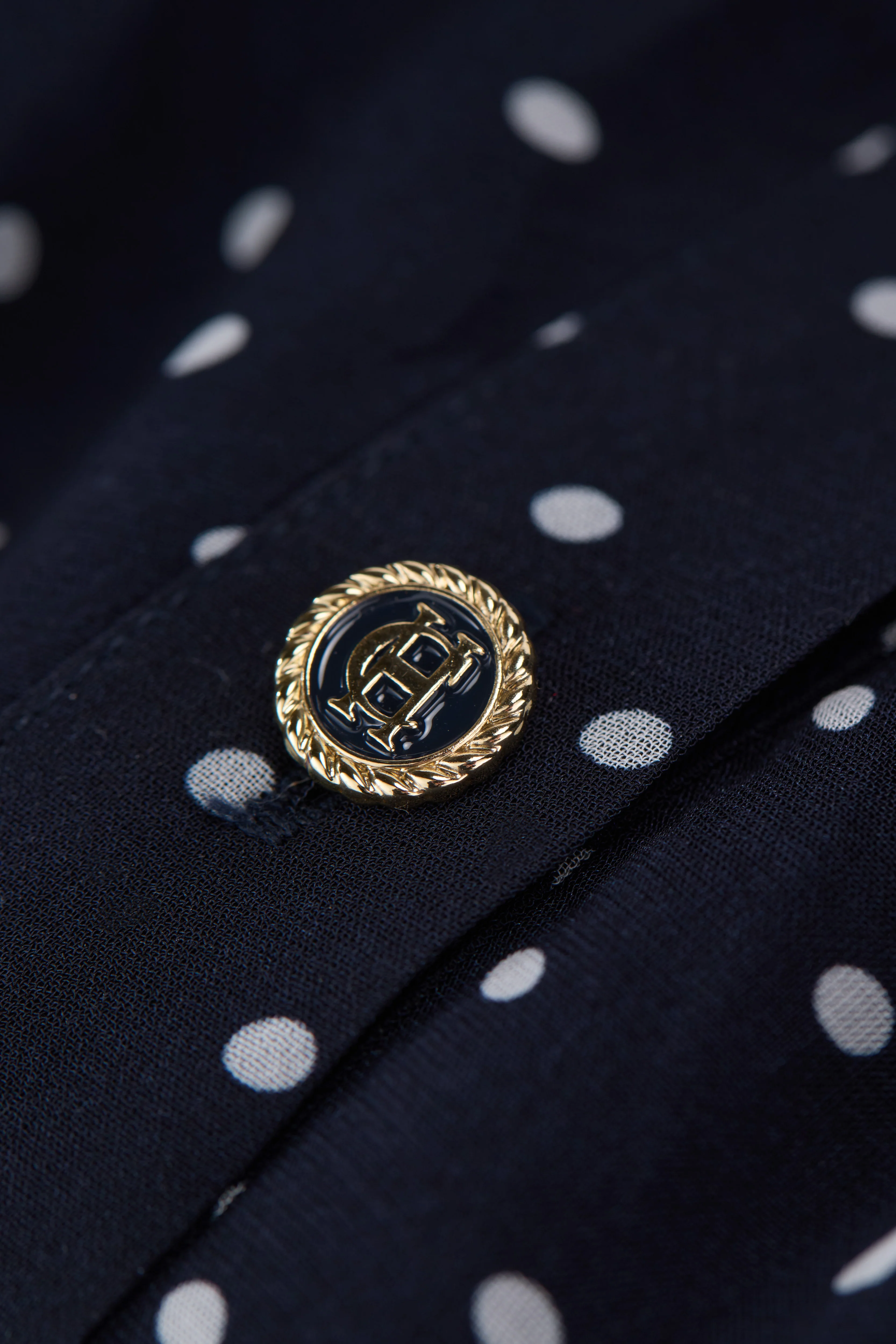 Paros Shirt Dress (Navy Polka Dot)