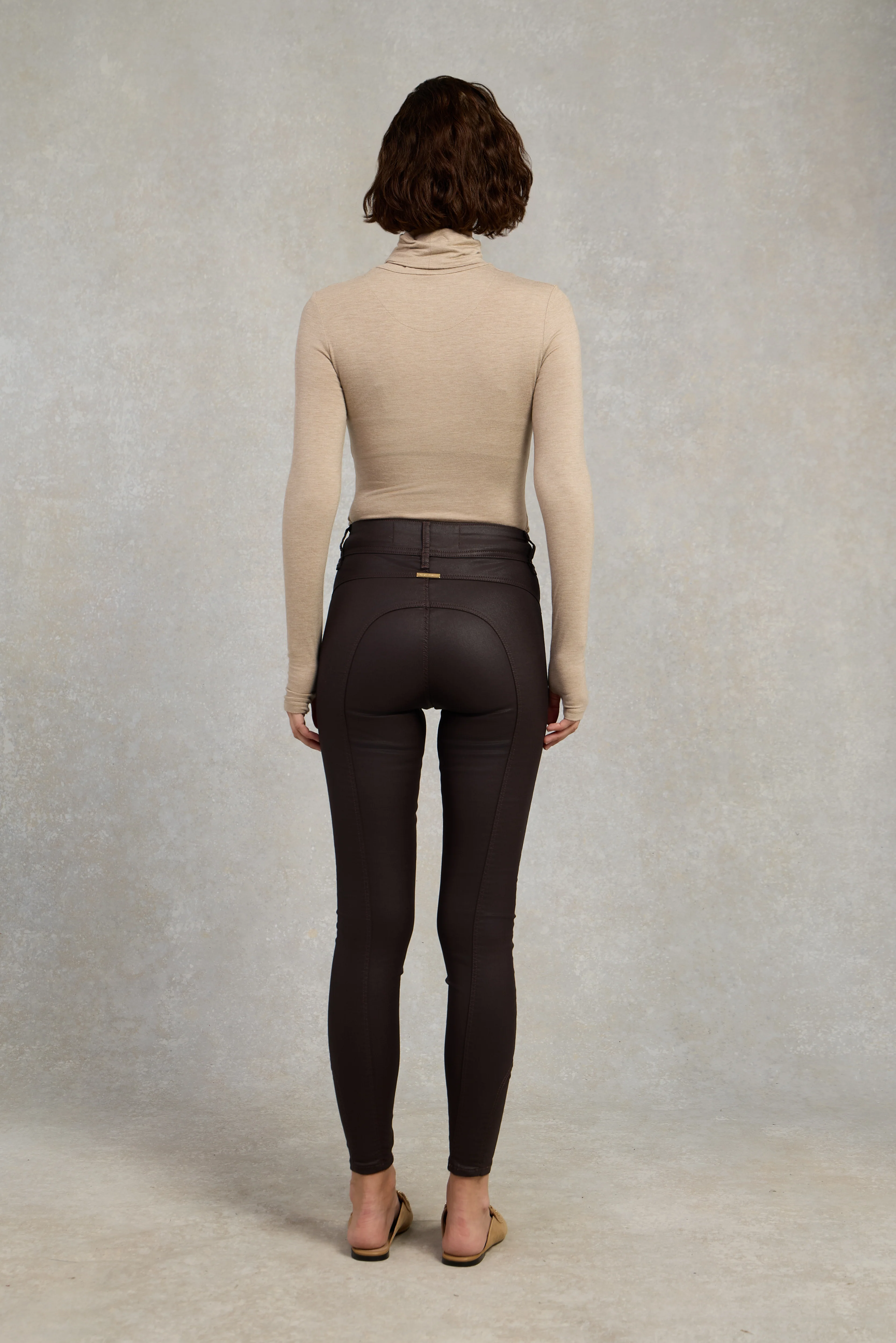 Coated Jodhpur Jean (Chocolate)