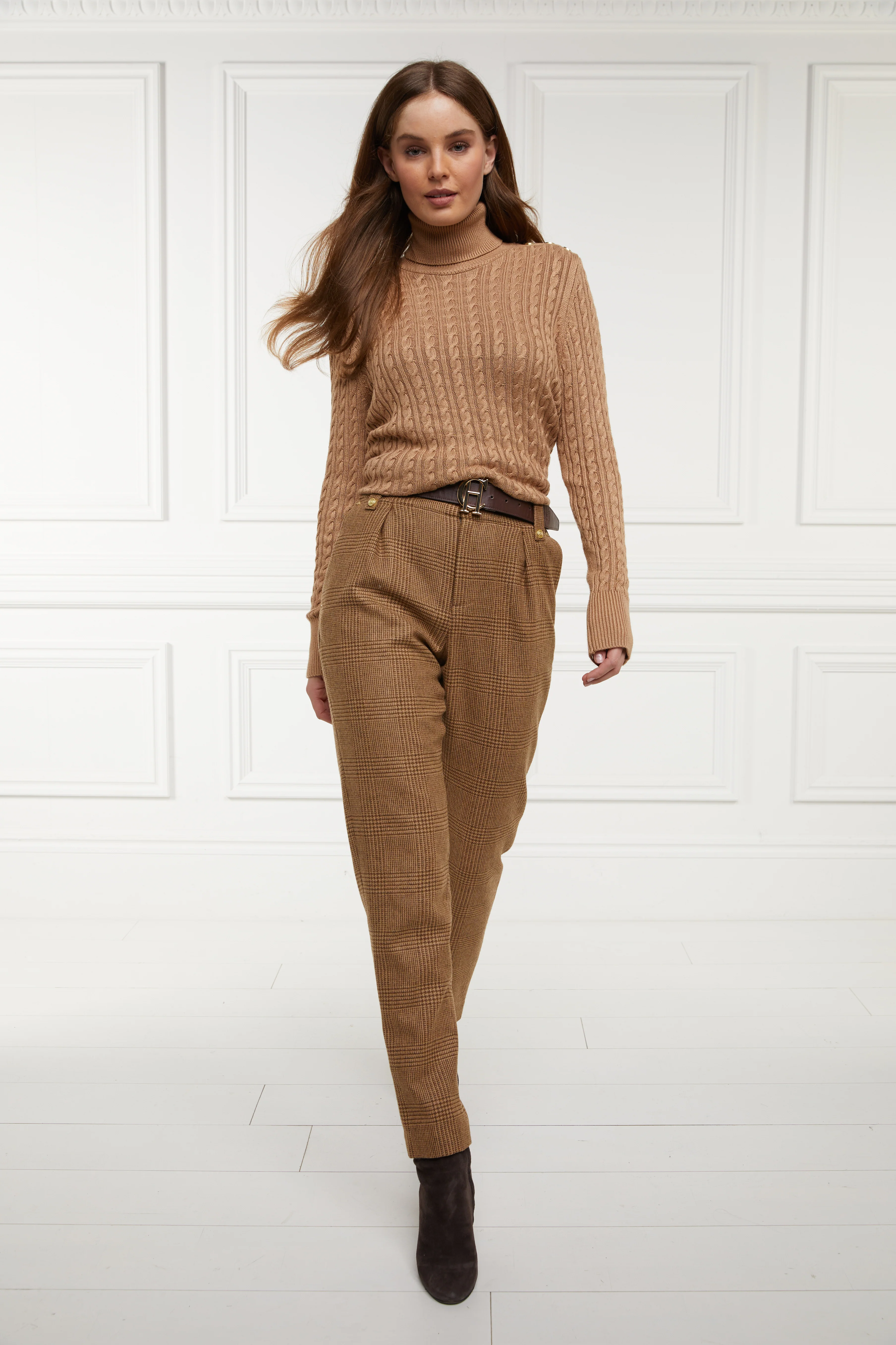 High Waisted Peg Trouser (Tawny)