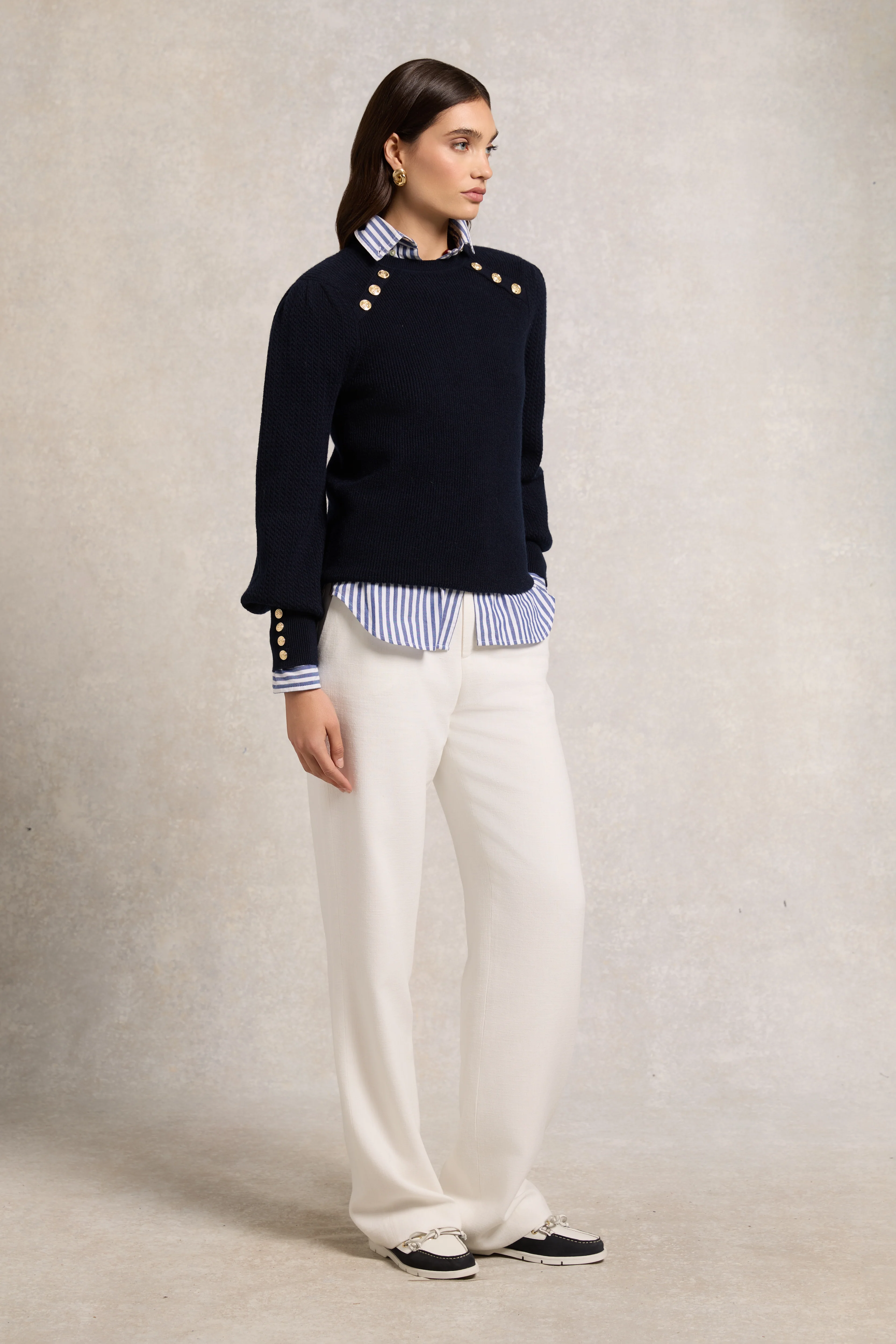 Naomi Crew Neck Knit (Ink Navy)