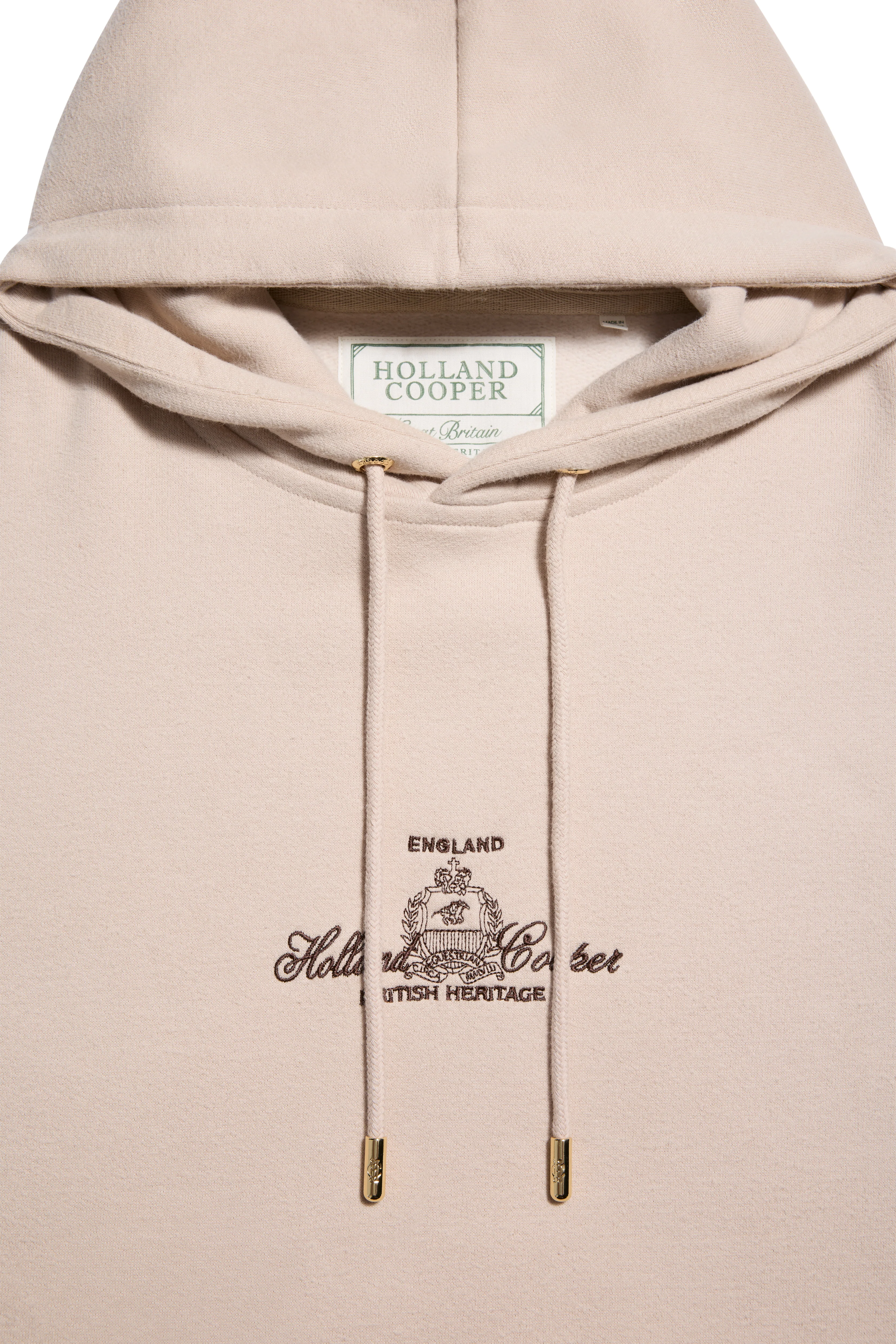 Relaxed Fit Script Hoodie (Stone)