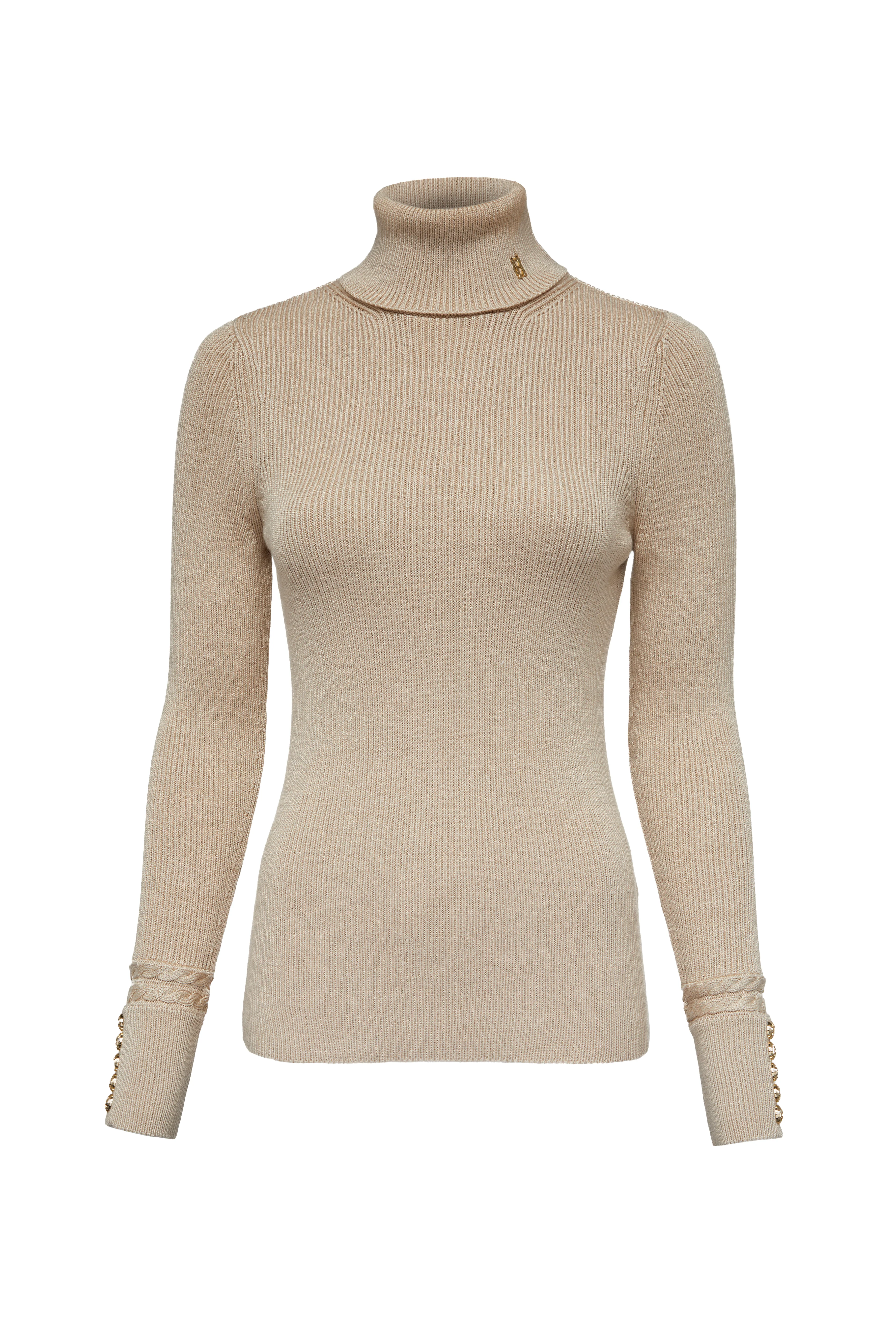 Painswick Roll Neck Knit (Biscuit)