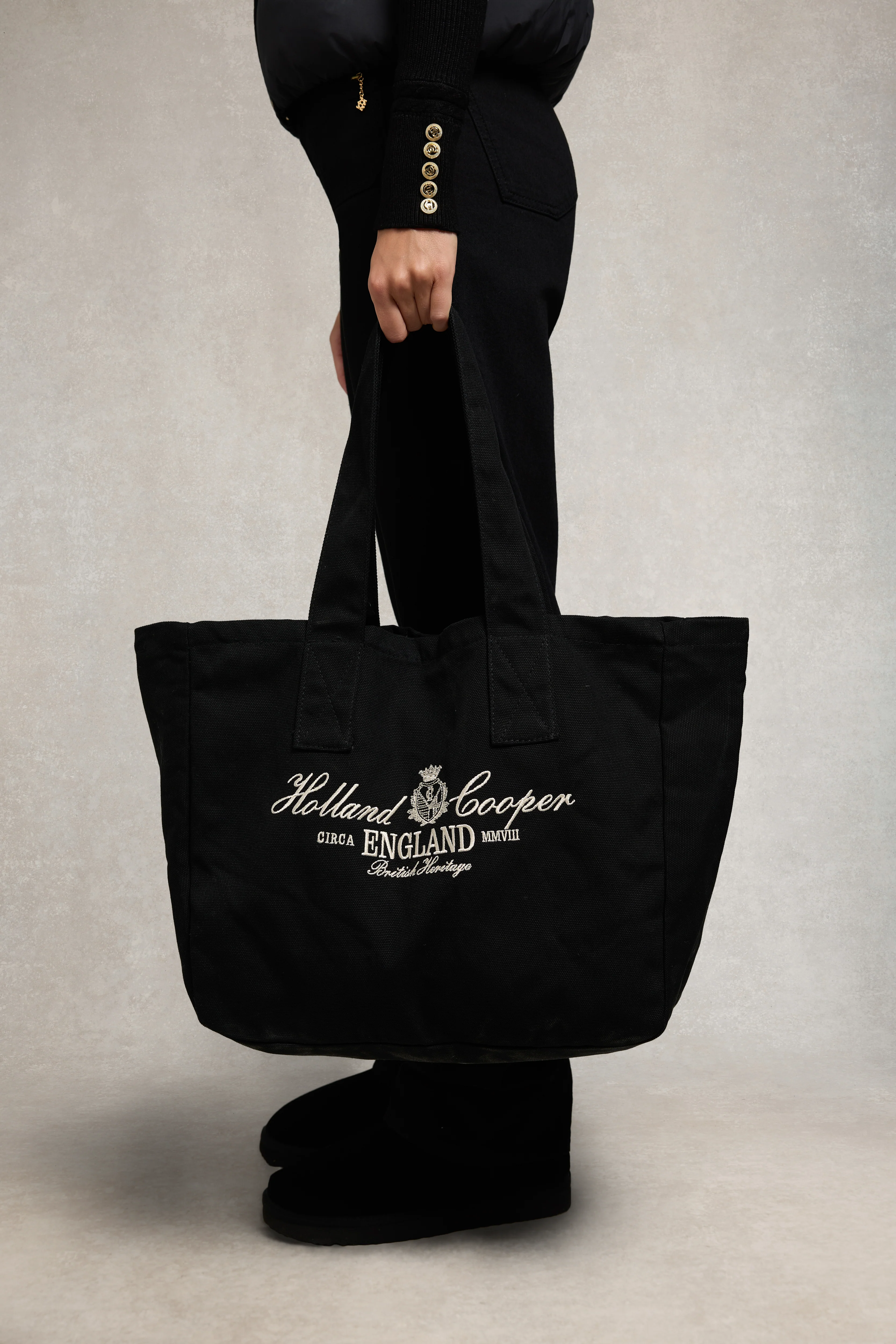 Essential Tote Bag (Black Ecru)