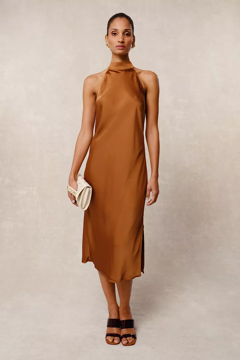 Florence Satin Dress (Copper)