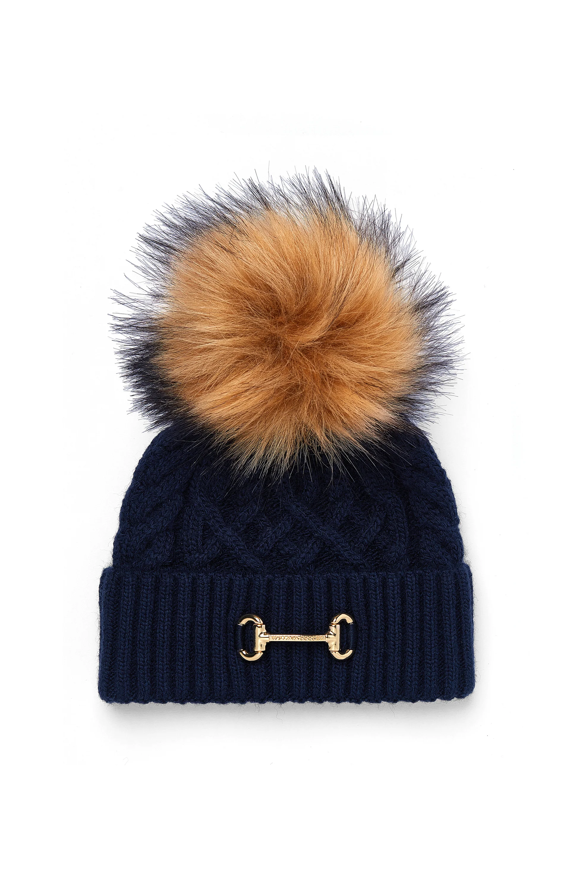 Horsebit Bobble Hat (Ink Navy)