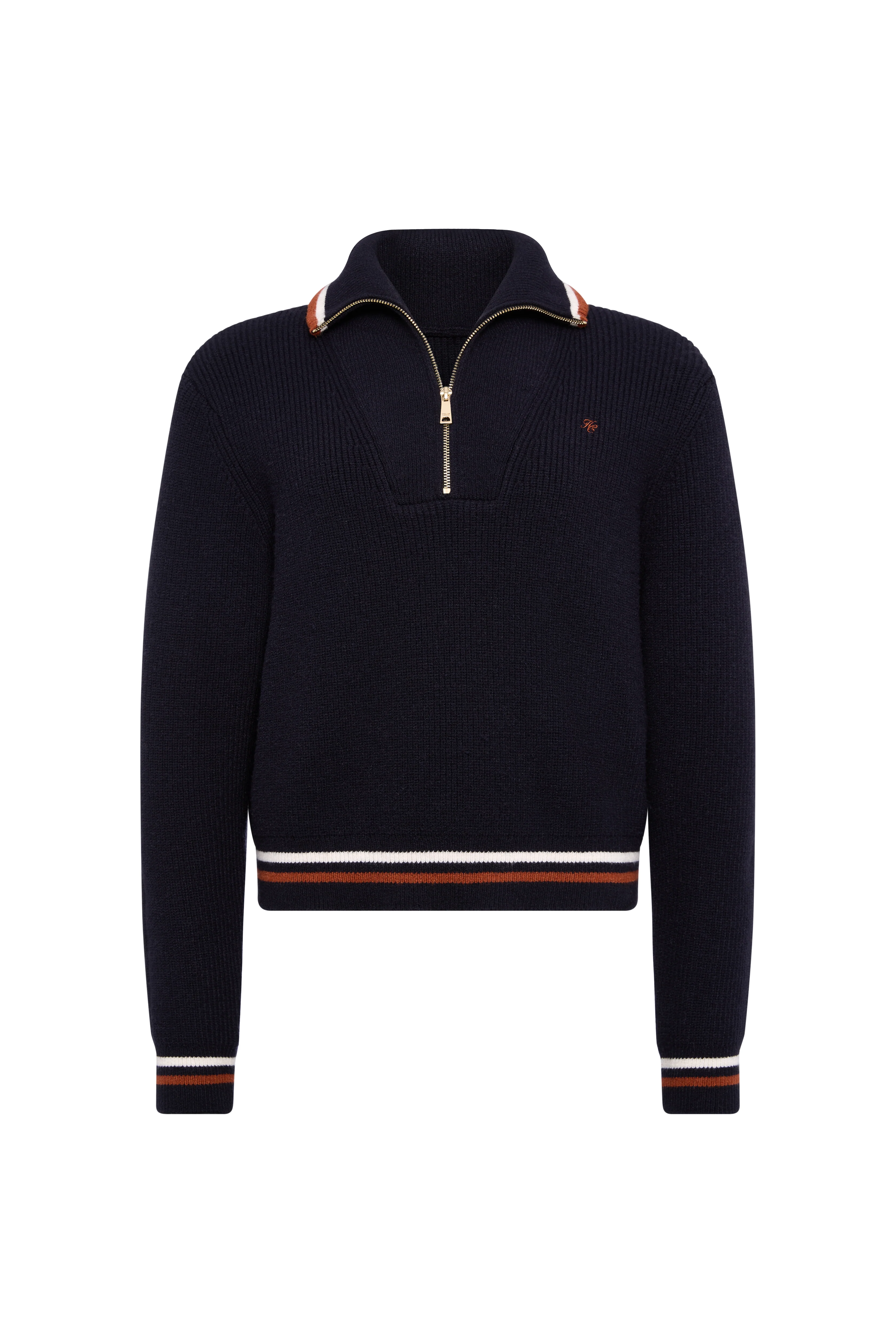 Jessica Quarter Zip Knit (Ink Navy)