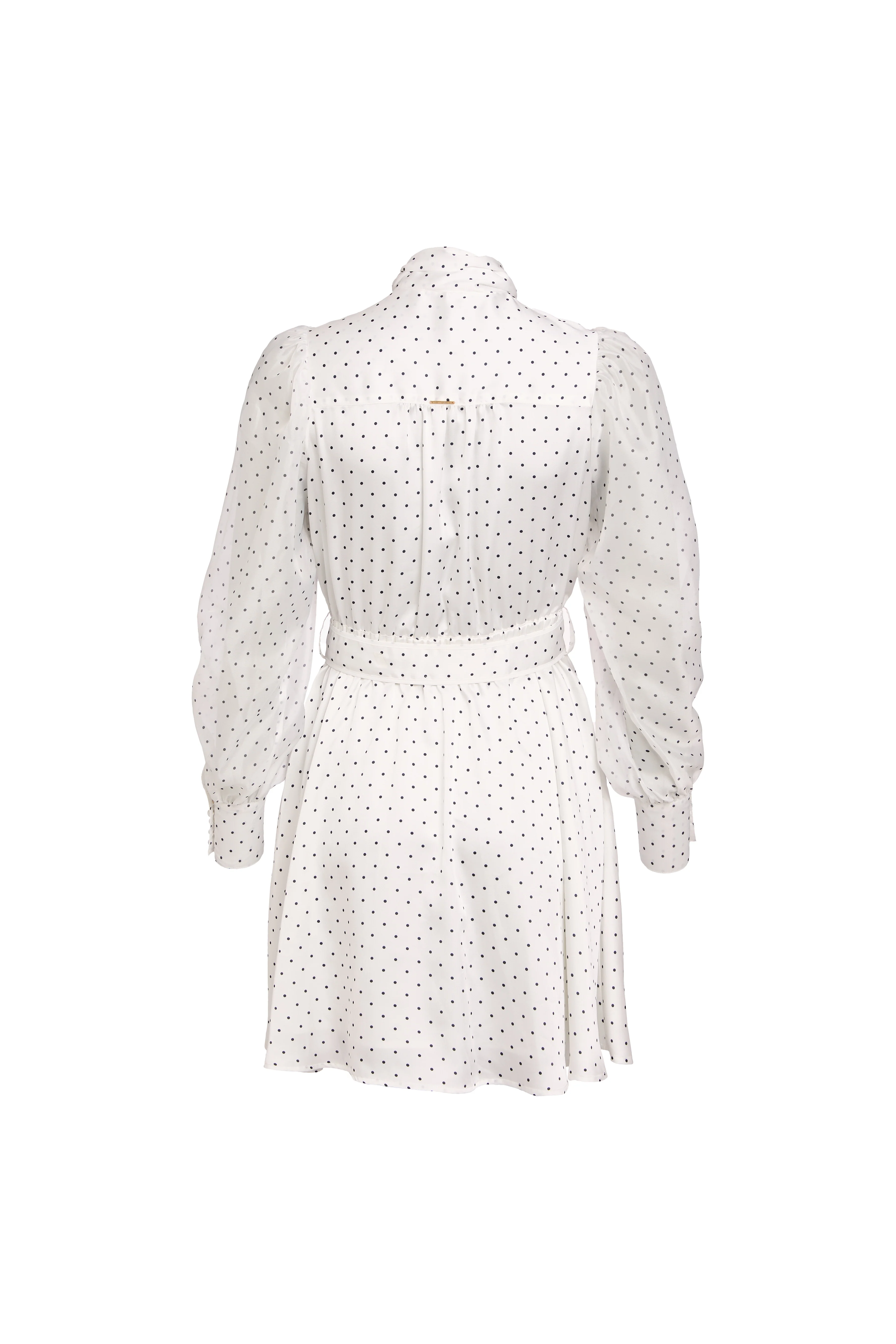 Ariella Mini Dress (White Polka Dot)