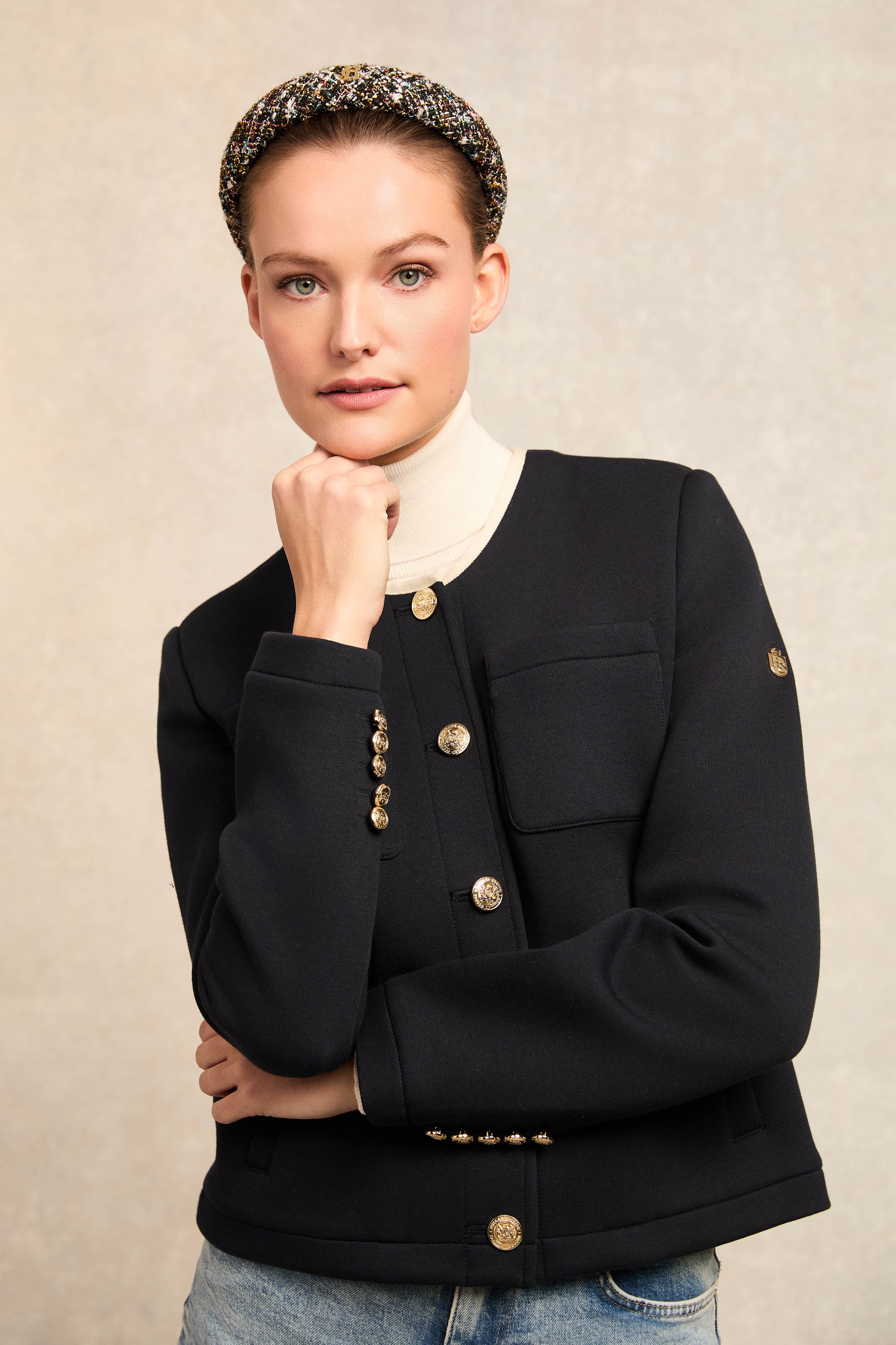 Chloe Jersey Jacket (Ink Navy)