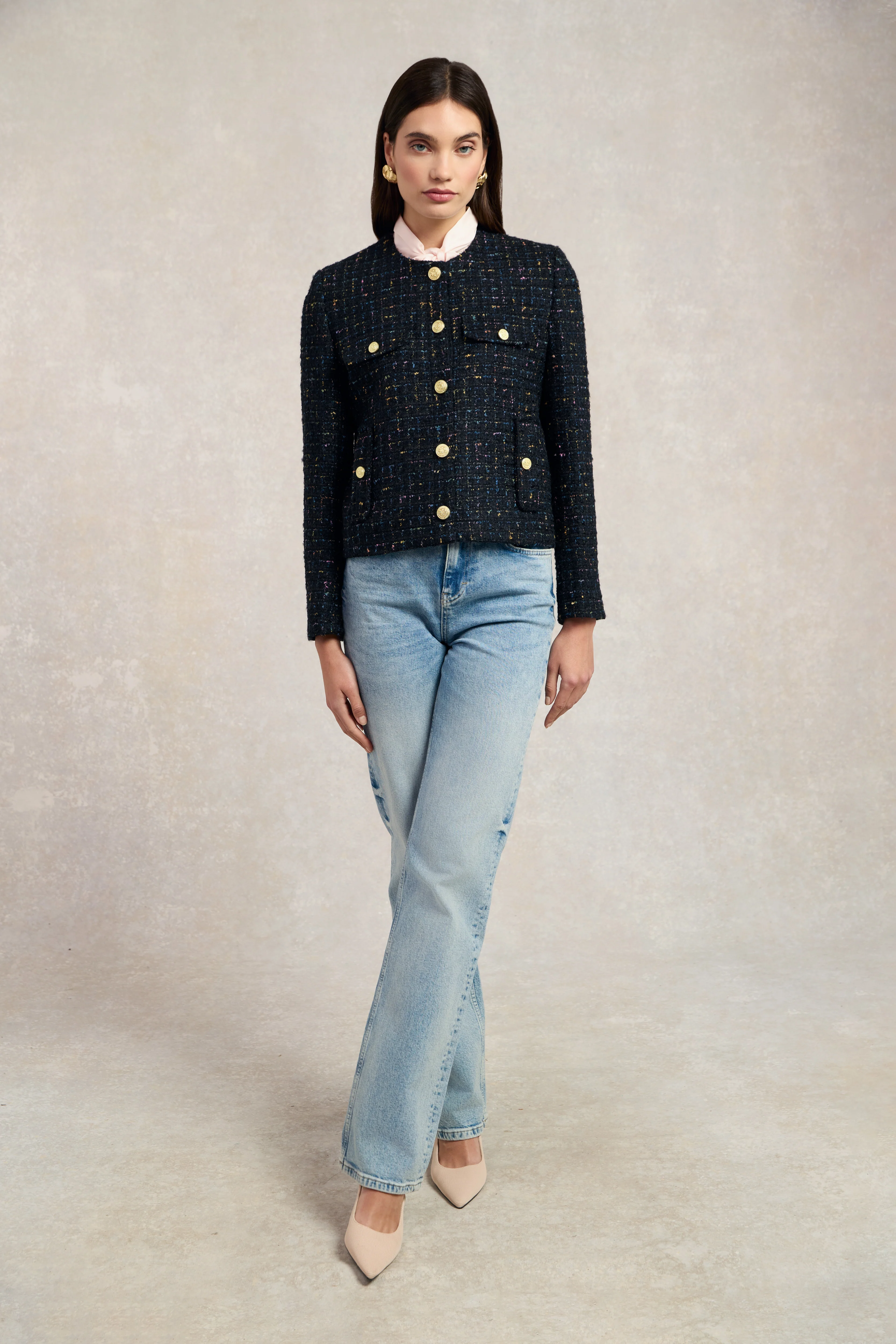 Chelsea Jacket (Black Rainbow Sparkle Tweed)