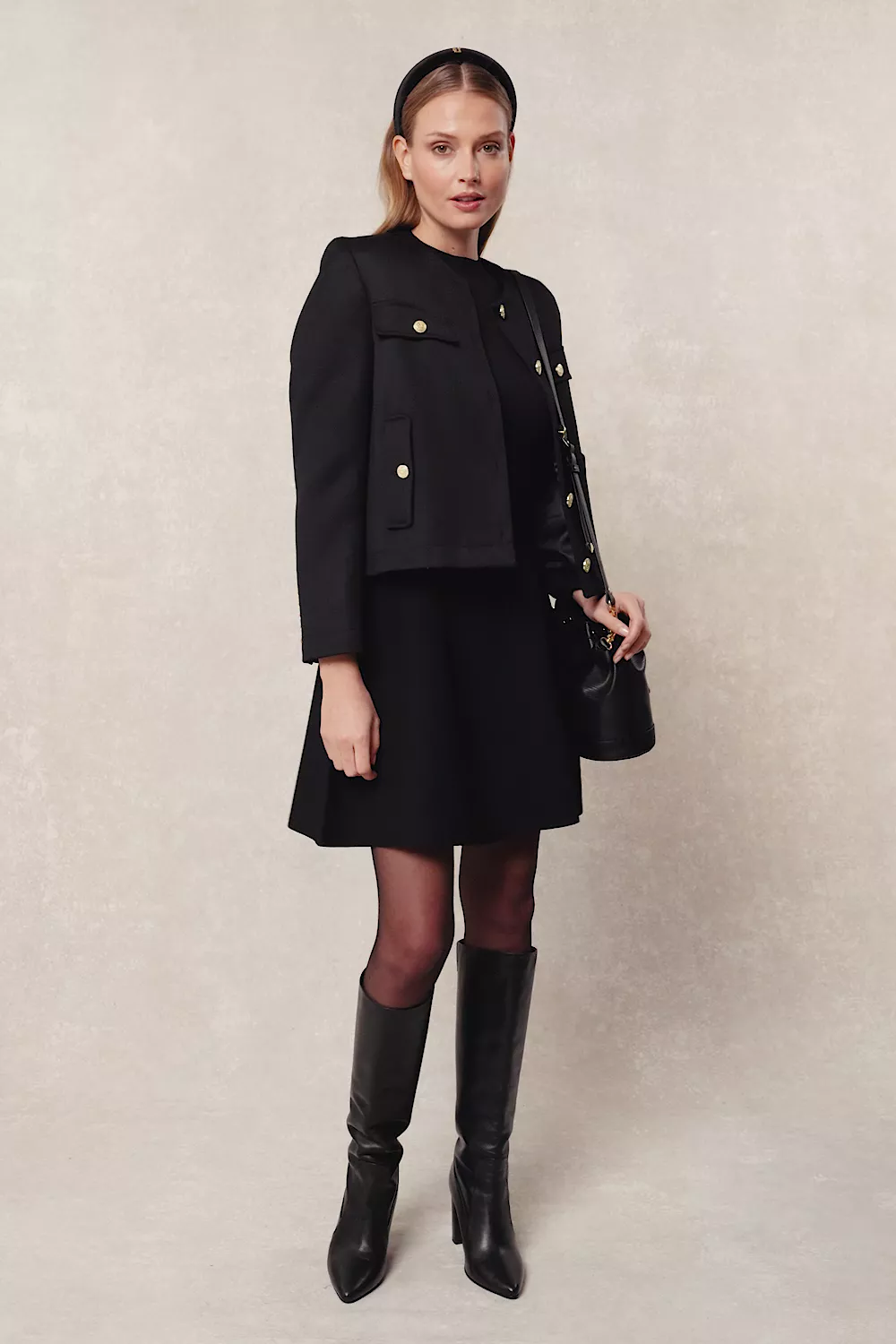 Harley Sleeveless Fit and Flare Dress (Black)