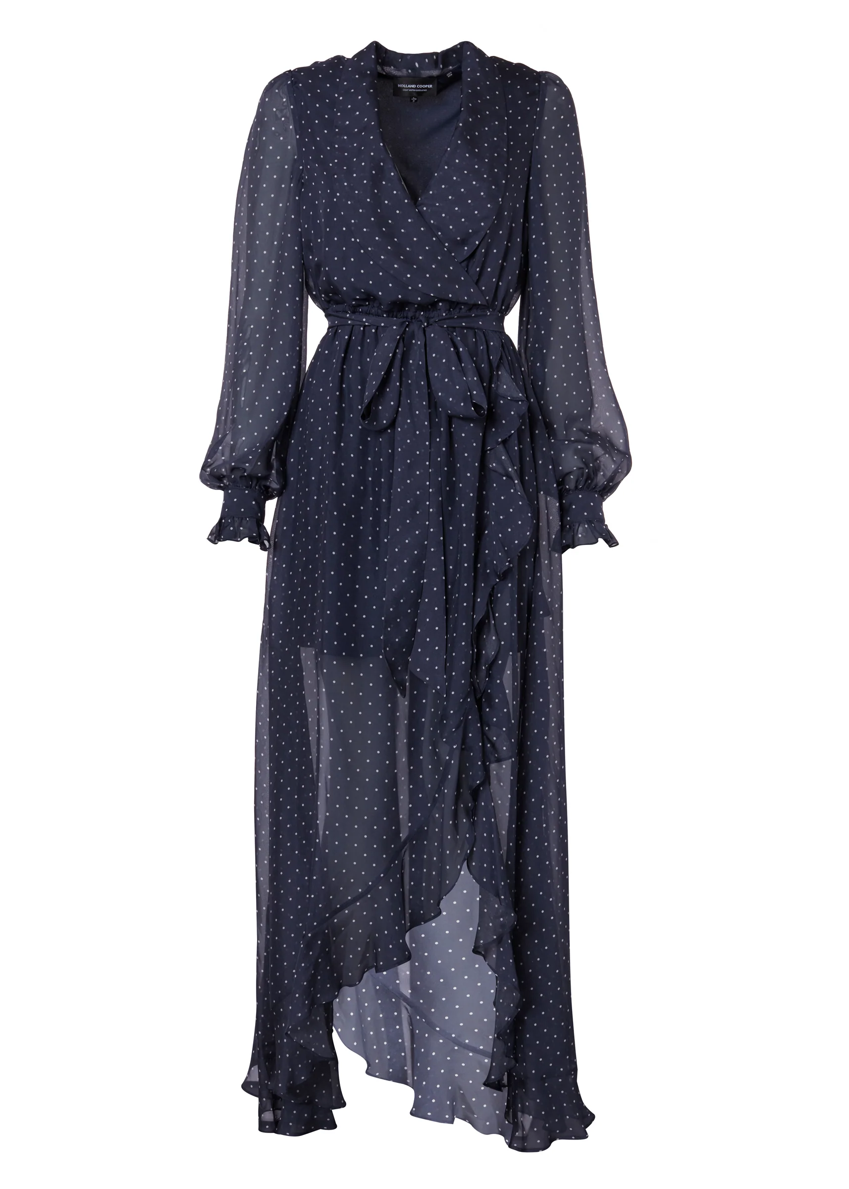 Ellisa Maxi Dress (Navy Polka Dot)