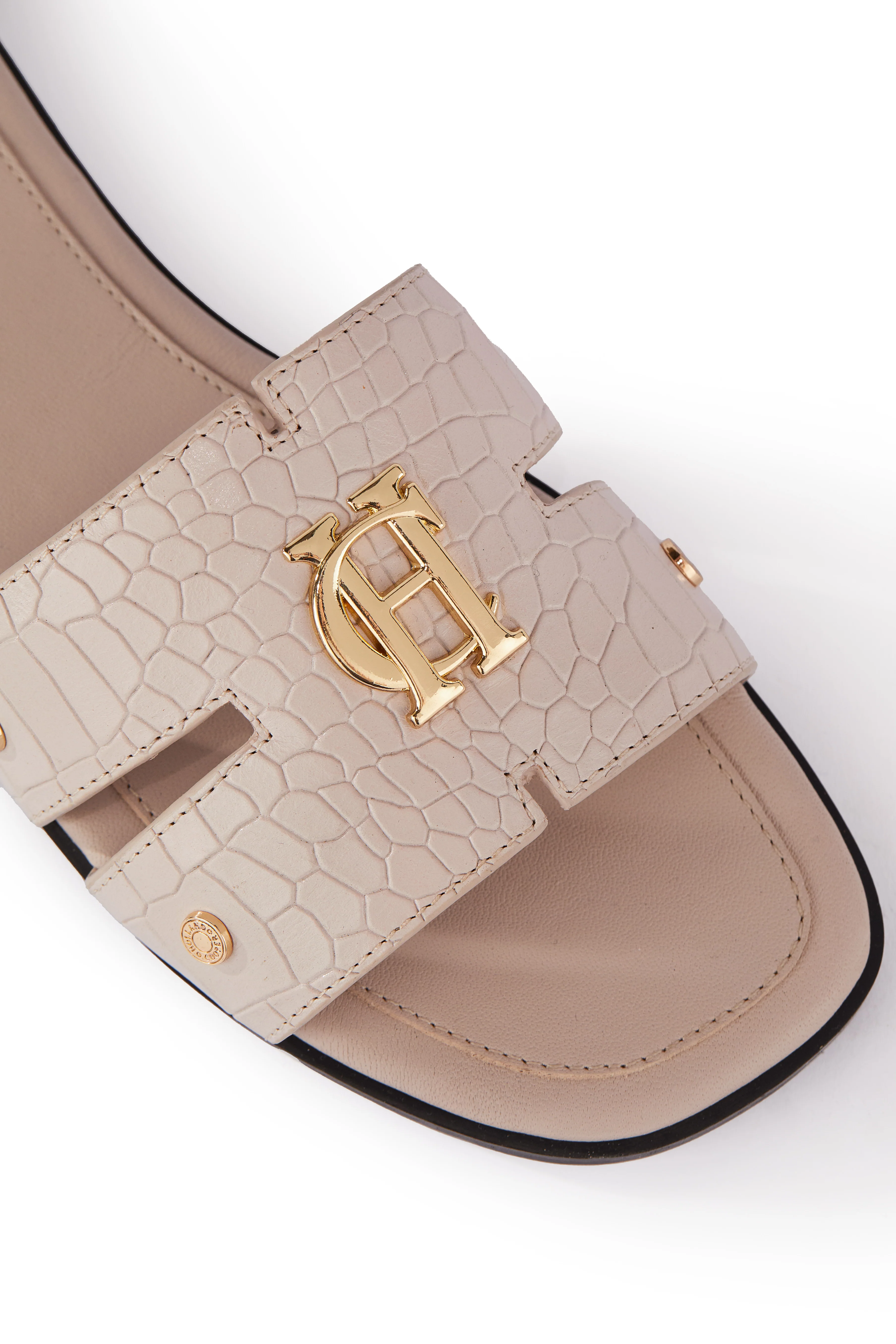 Monogram Slides (Dusty Pink Croc)