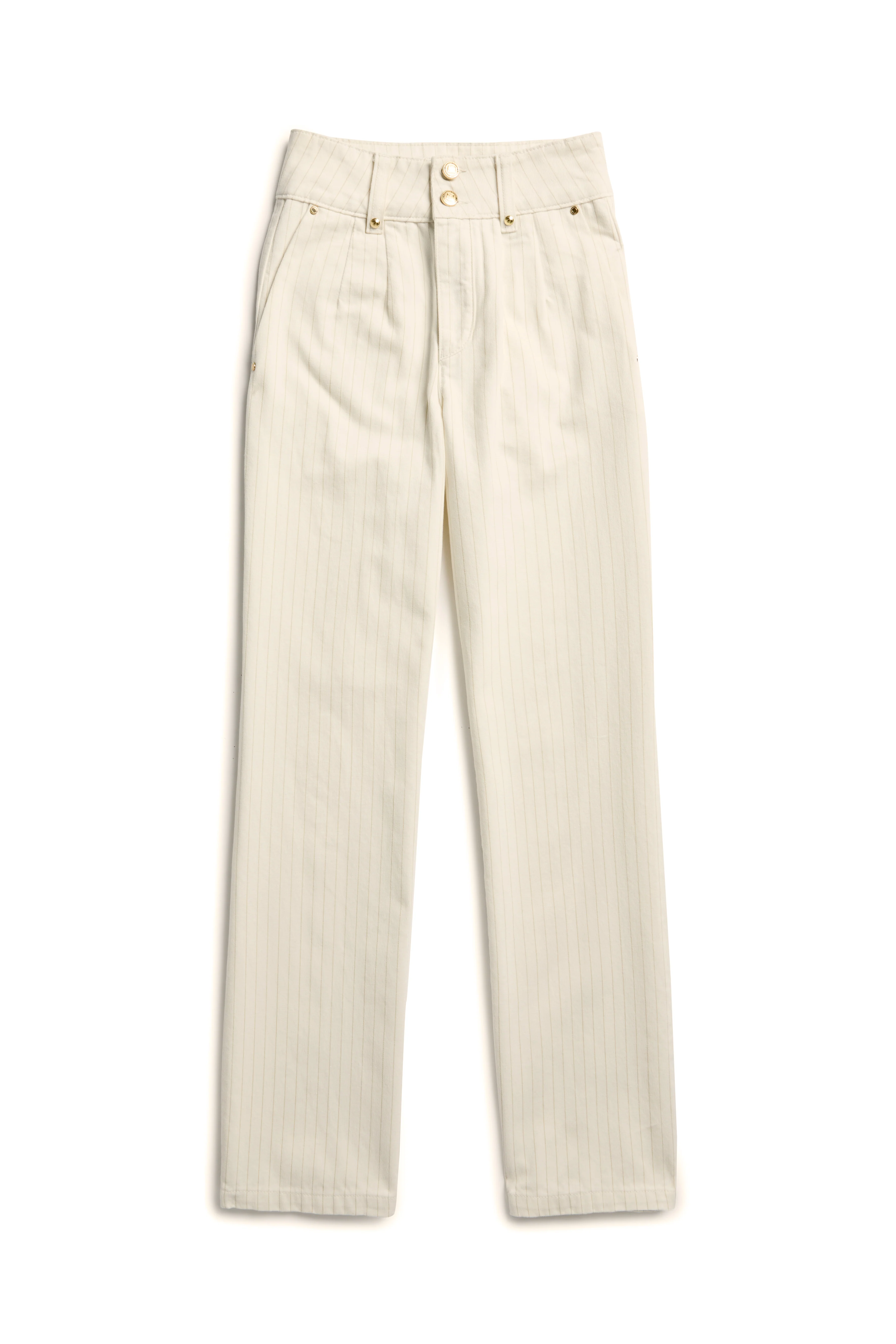 Tailored Wide Leg Jean (Ecru Stripe)