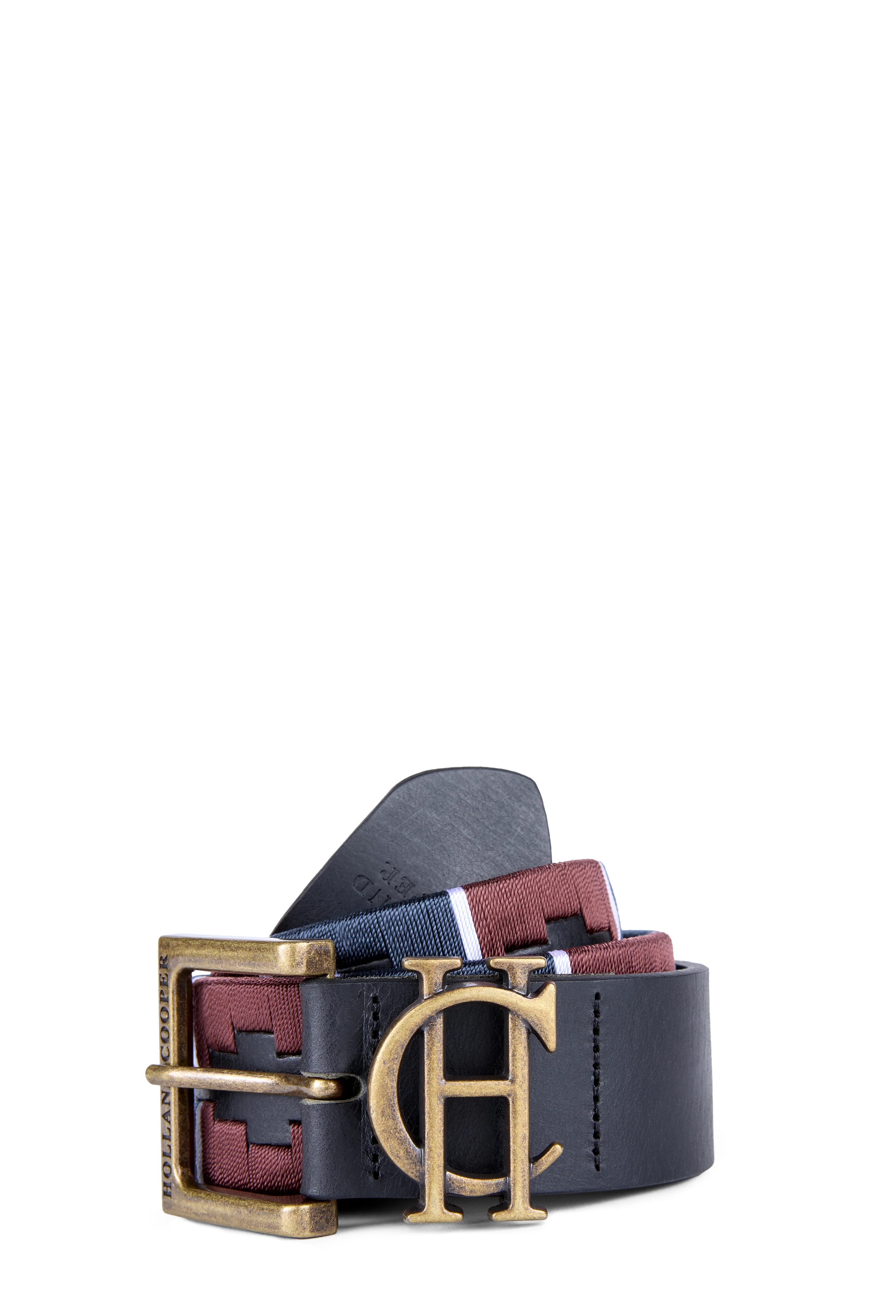 Men's Polo Belt (Oxblood Navy)