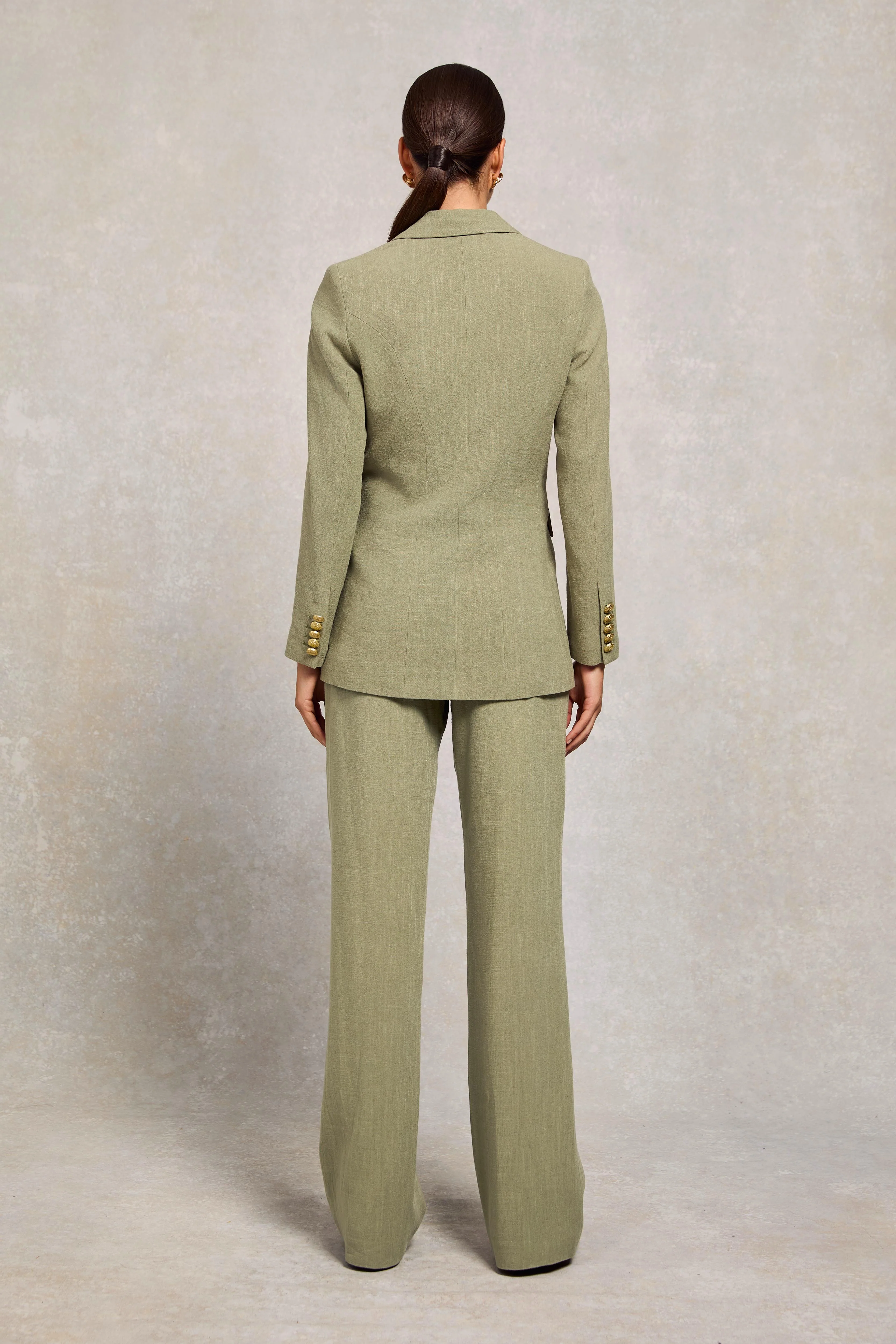 Double Breasted Blazer (Sage Linen)