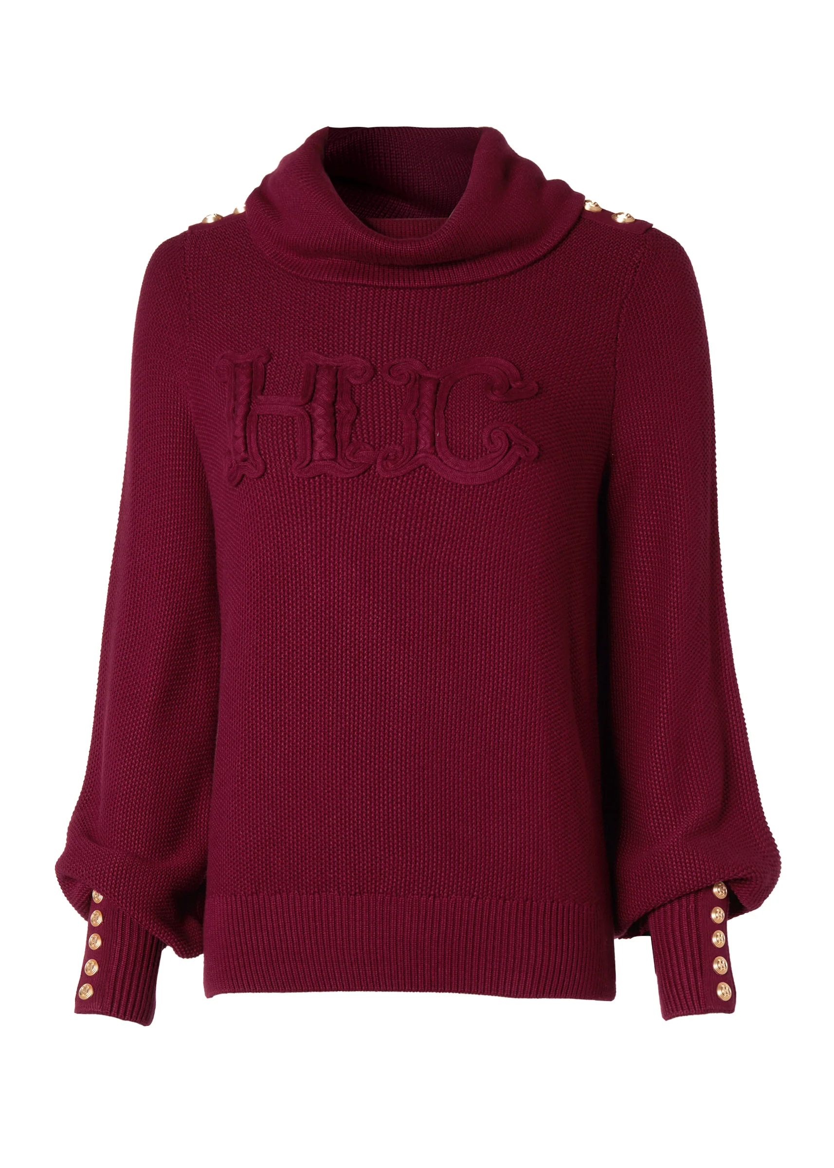 Daisy Roll Neck Knit (Wine)