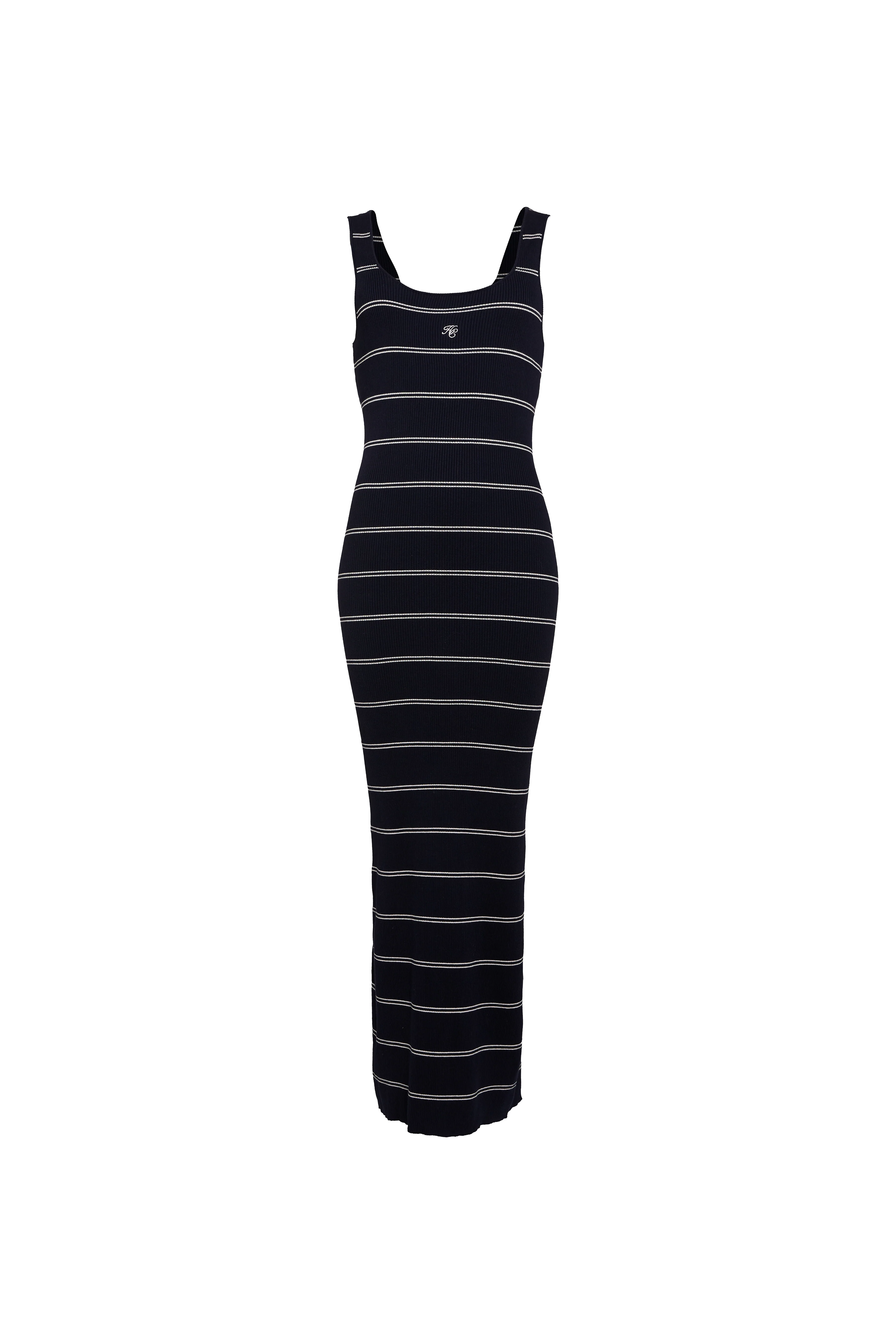Juliet Maxi Dress (Ink Navy Stripe)