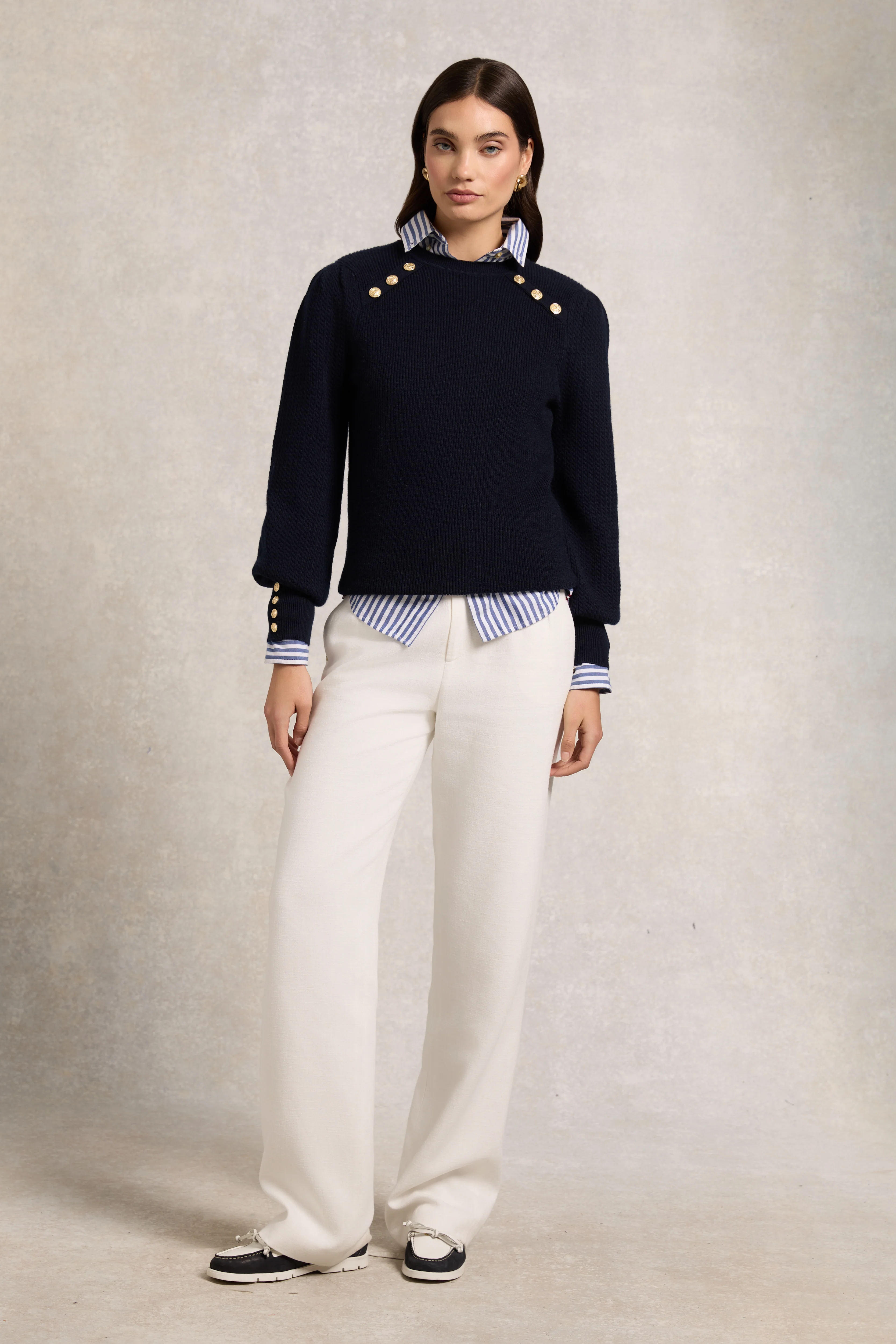 Naomi Crew Neck Knit (Ink Navy)