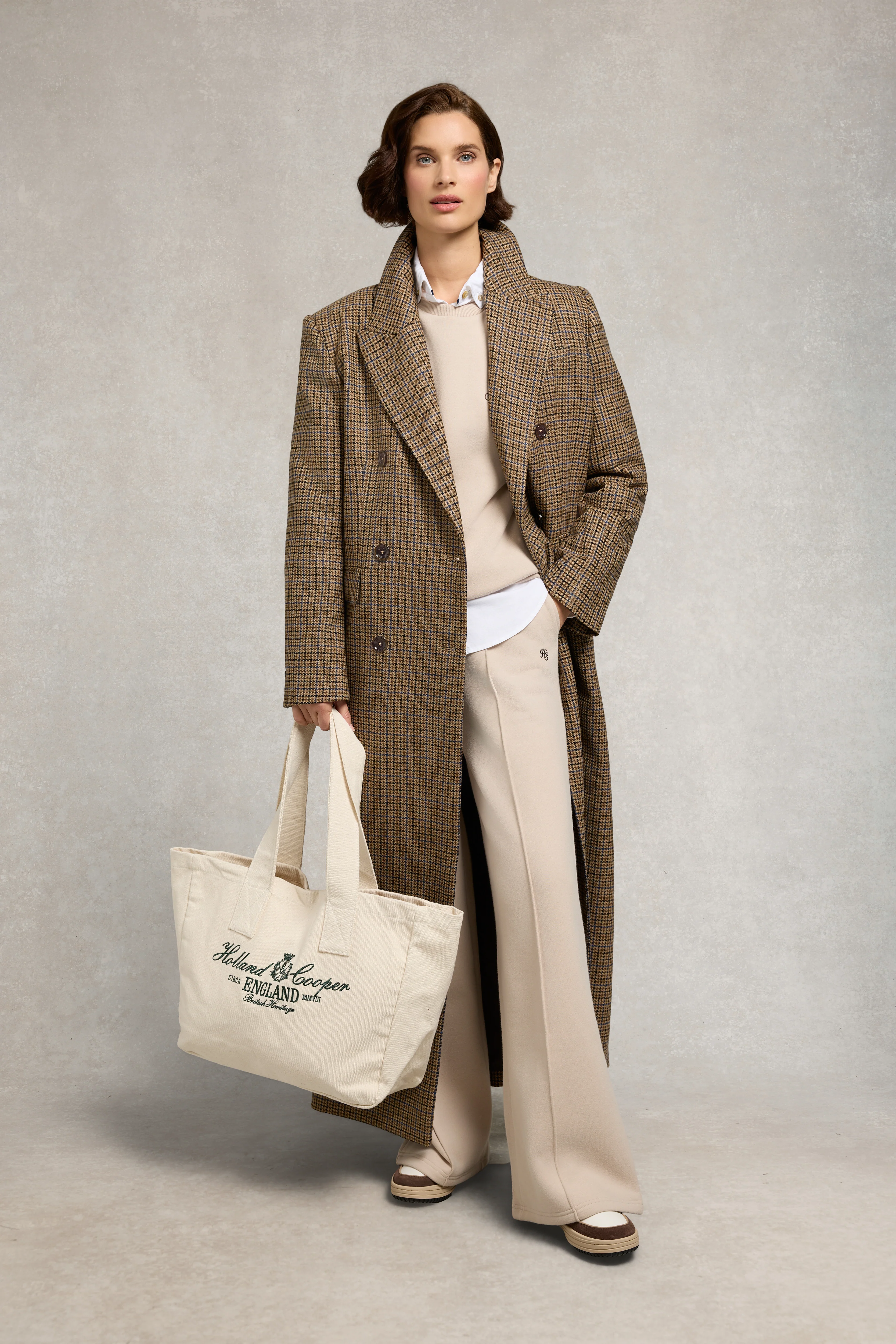 Collegiate Wide Leg Jogger (Stone)