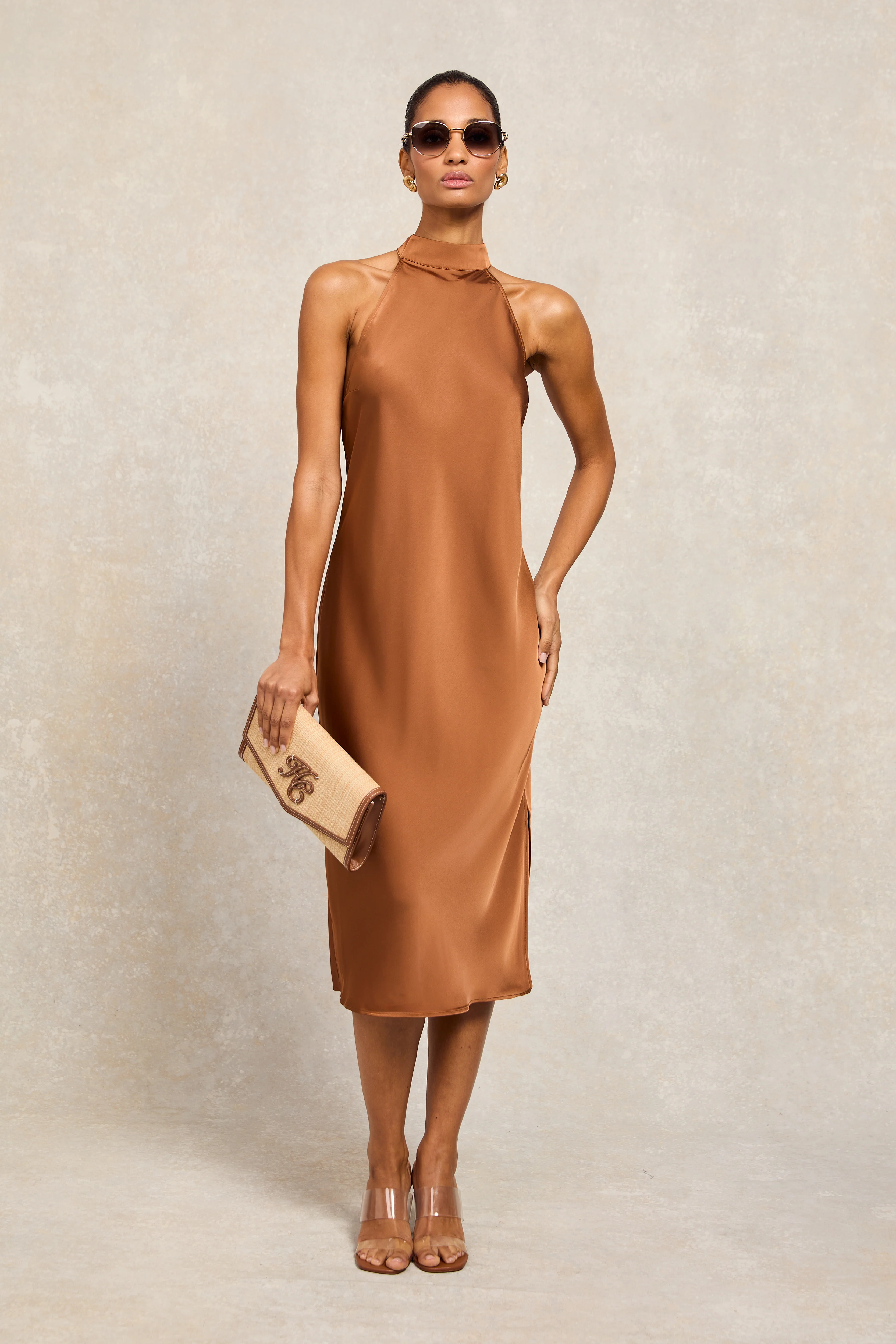 Florence Satin Dress (Copper)