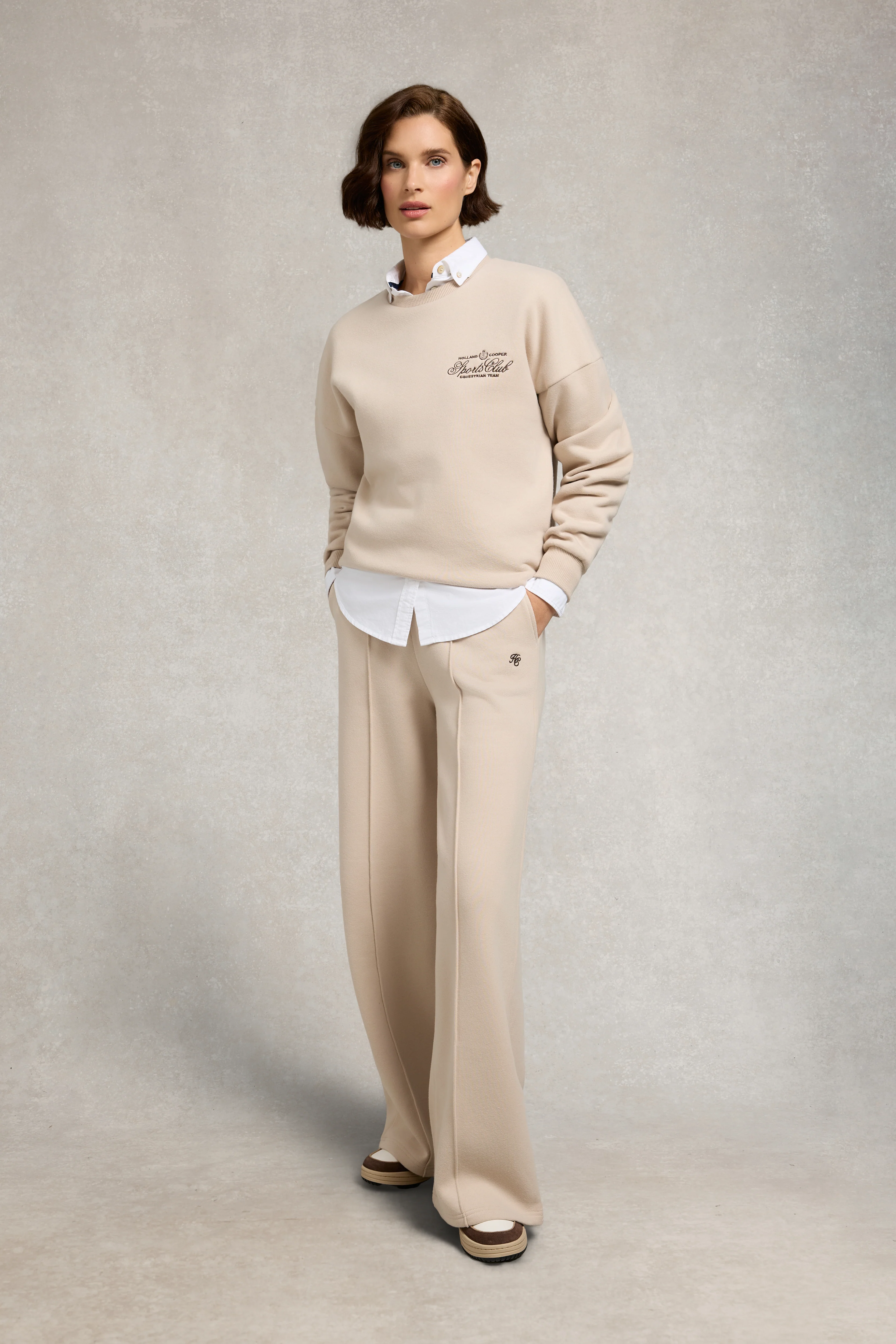 Relaxed Fit Crew Neck Sweat (Stone)