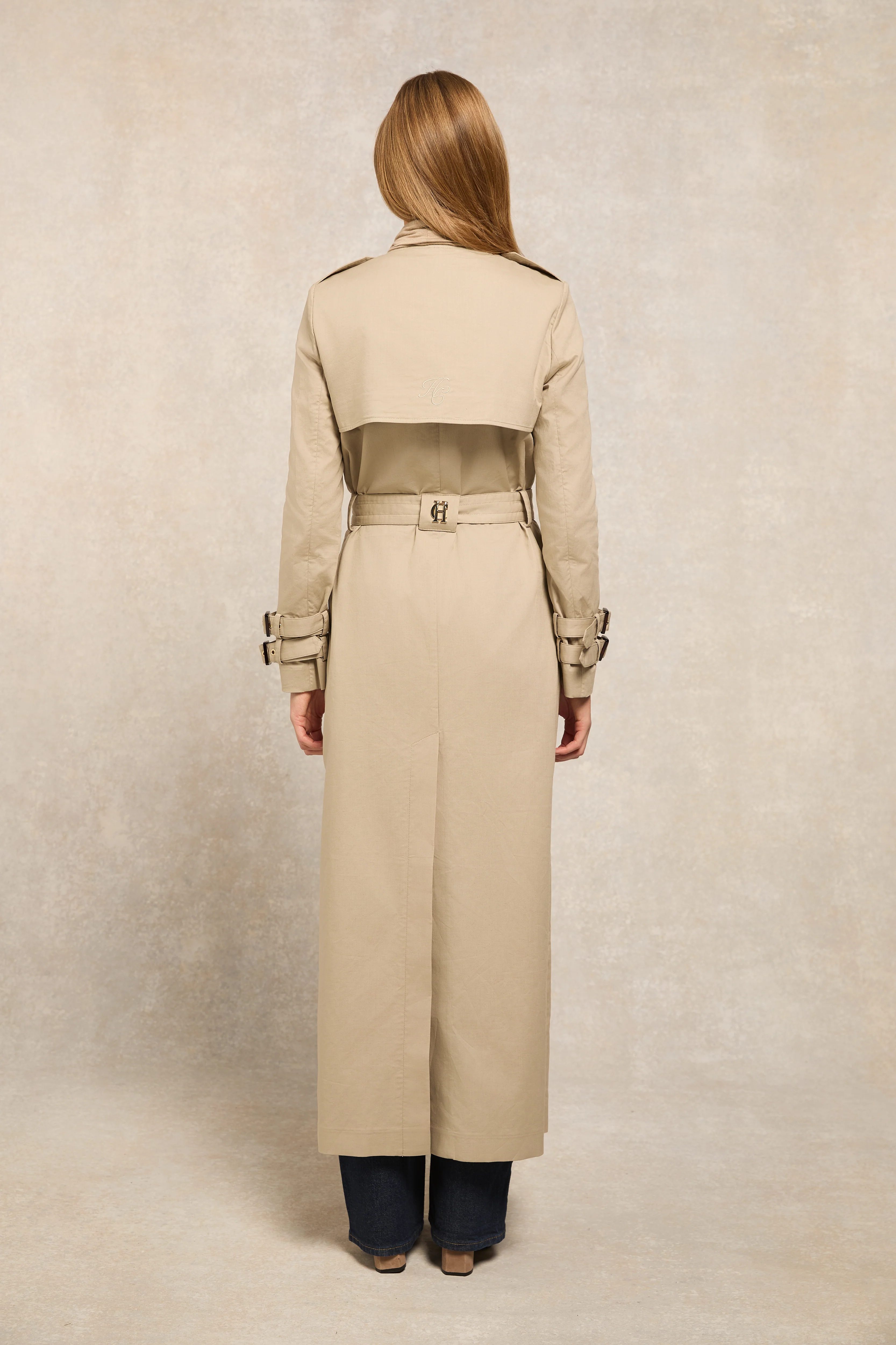 Collarless Trench Coat (French Grey)