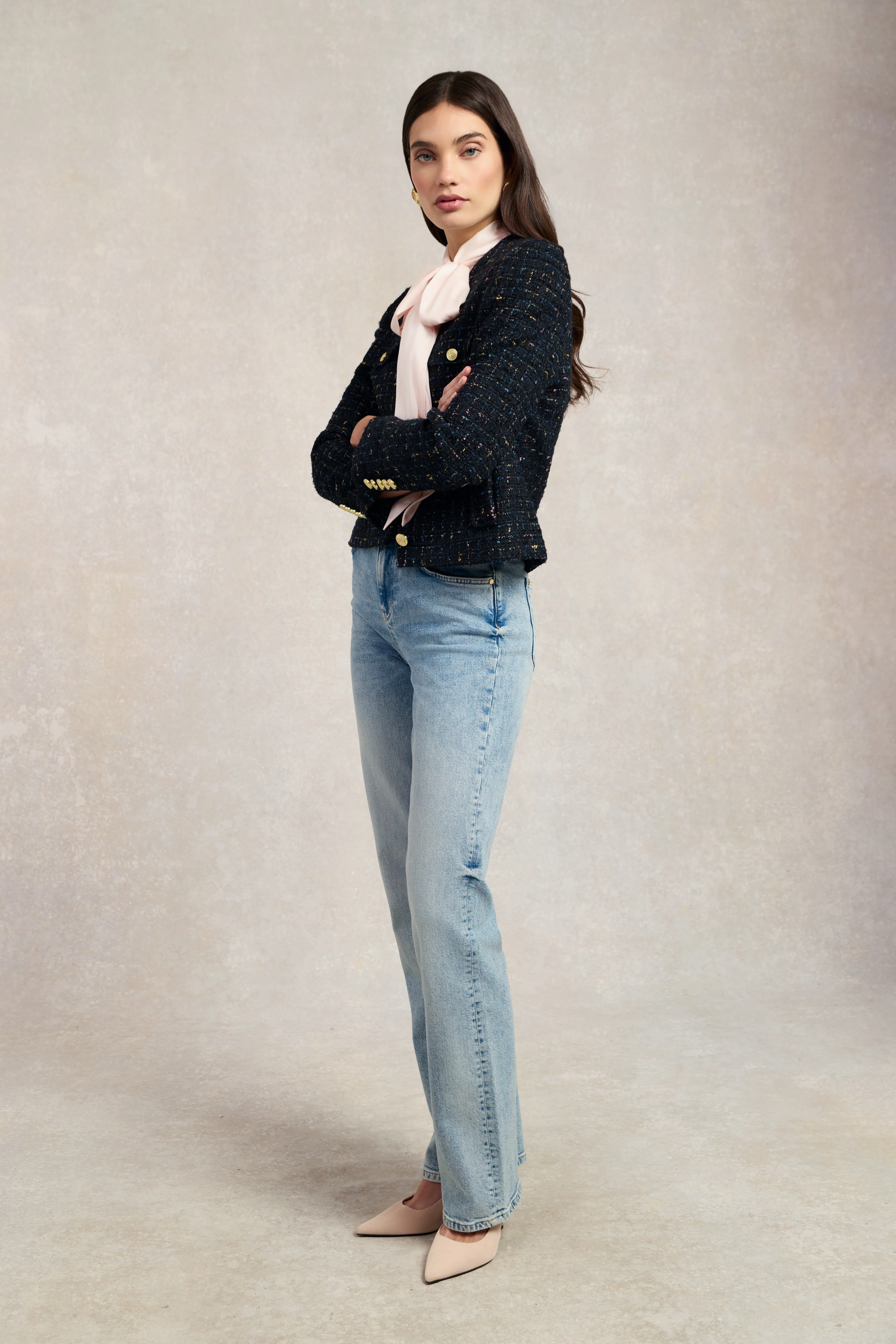 Chelsea Jacket (Black Rainbow Sparkle Tweed)