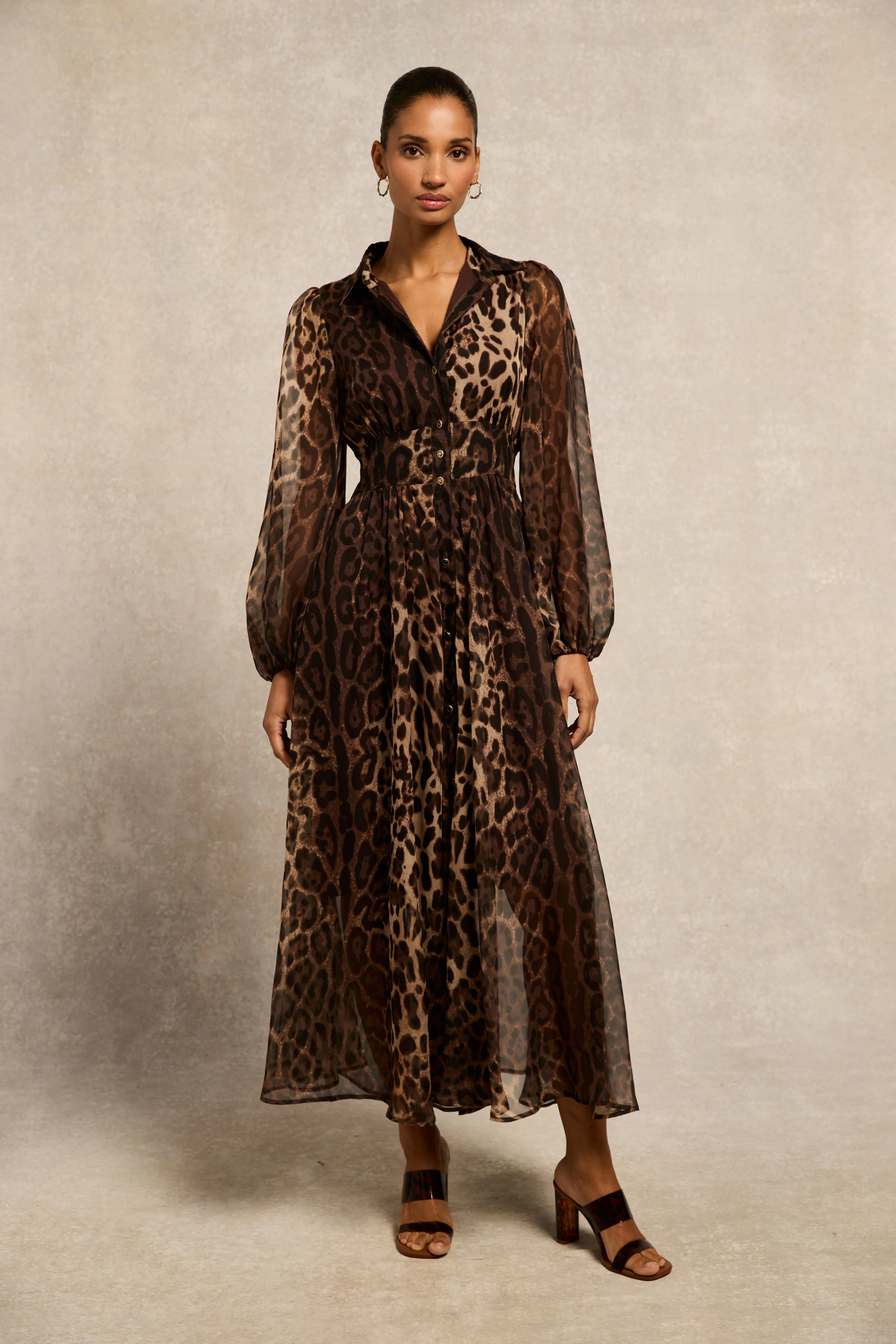 Paros Shirt Dress (Leopard Print)