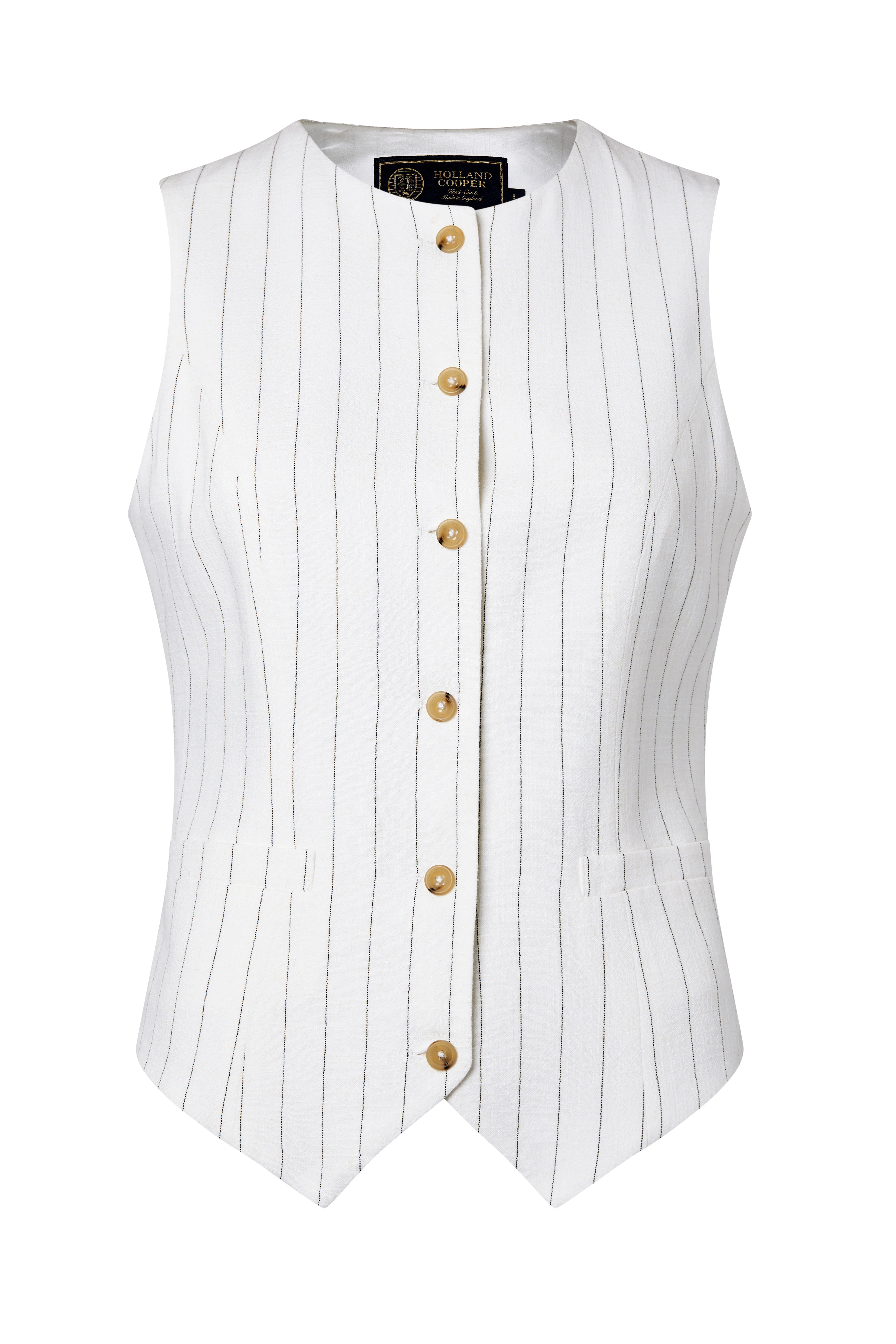 Richmond Waistcoat (Oyster Linen Pinstripe)