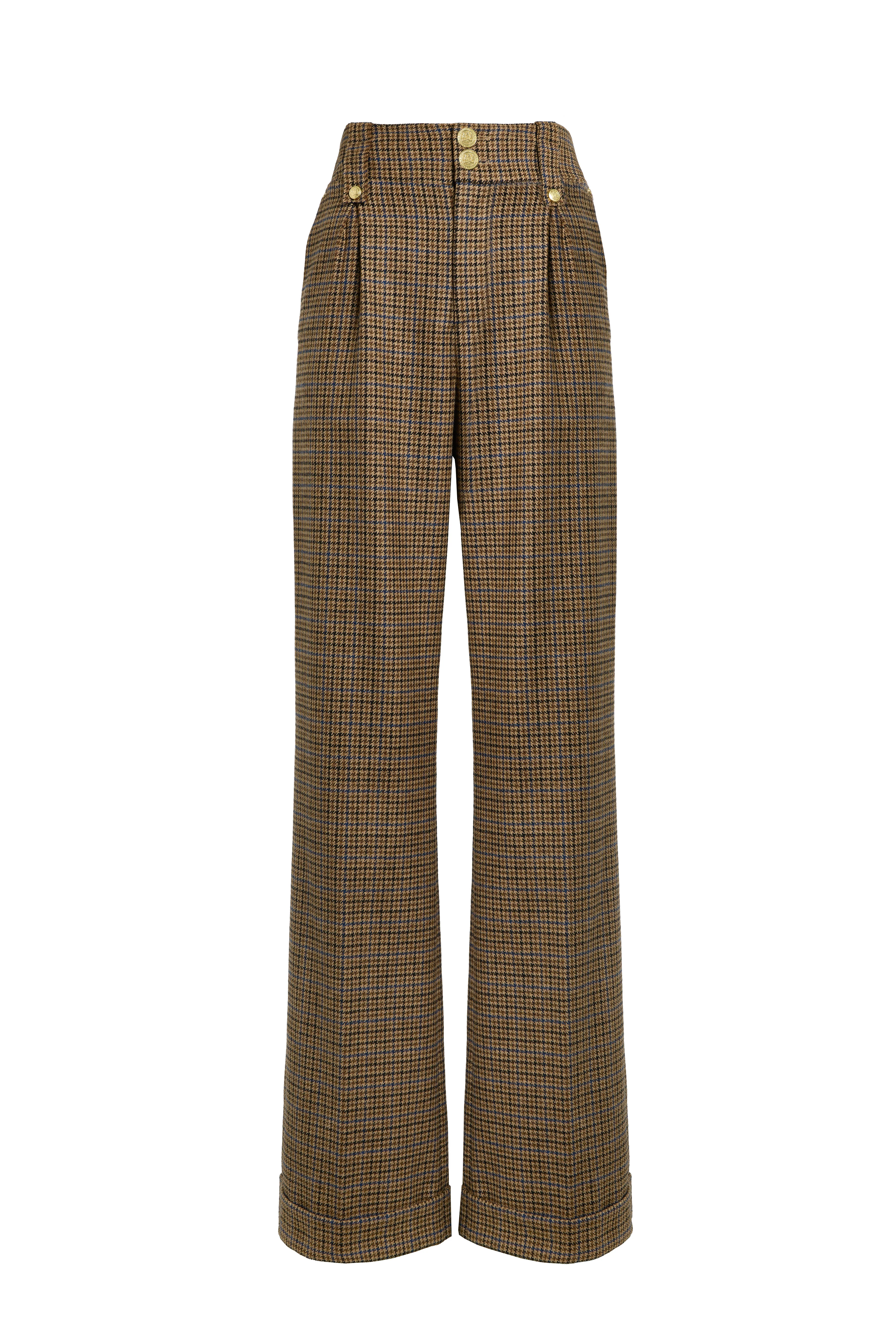 High Waisted Wide Leg Trouser (Abbot Check Tweed)