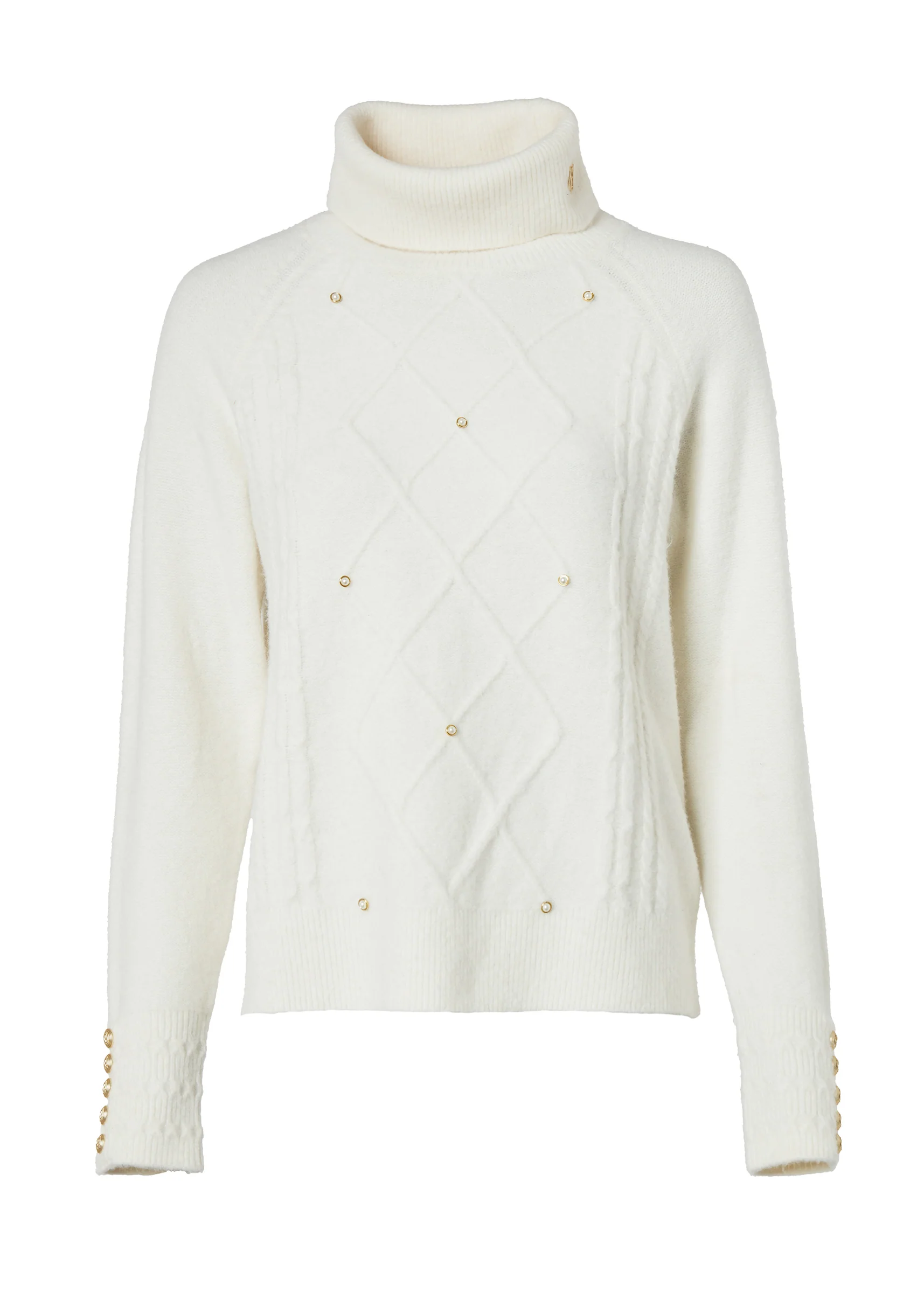 Harlow Roll Neck Knit (Ecru)