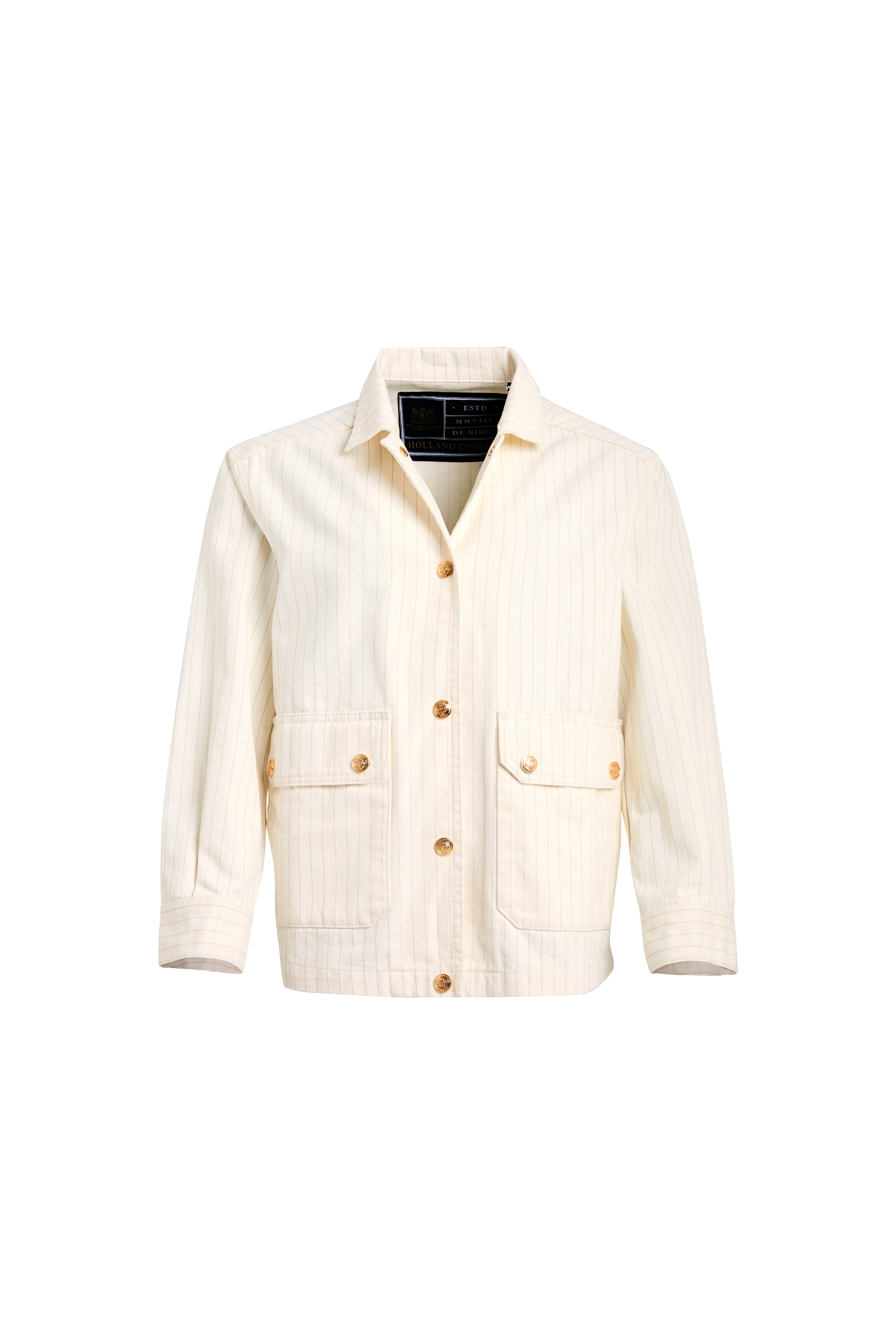 Denim Chore Jacket (Ecru Stripe)