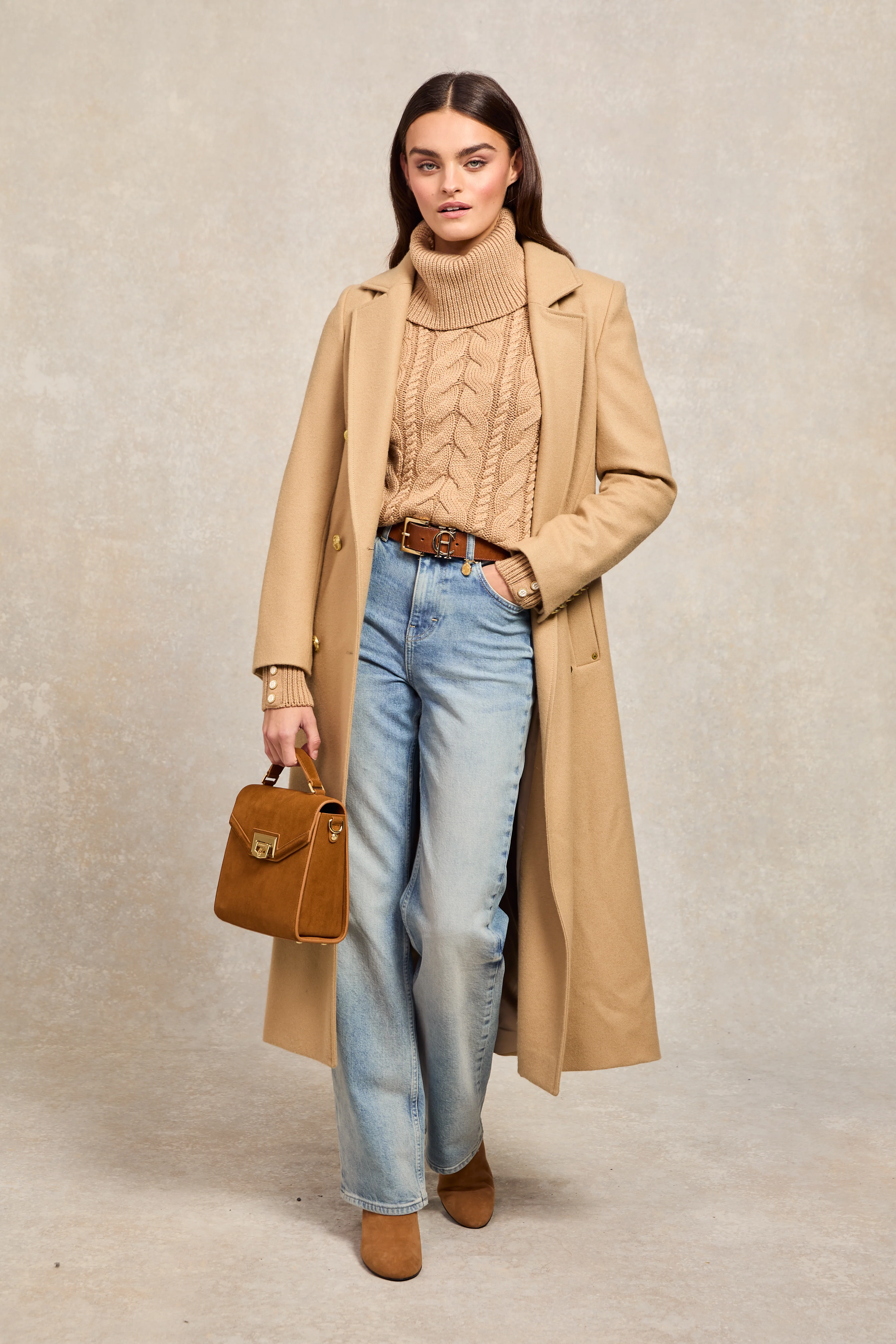 Corded Roll Neck Knit (Camel)